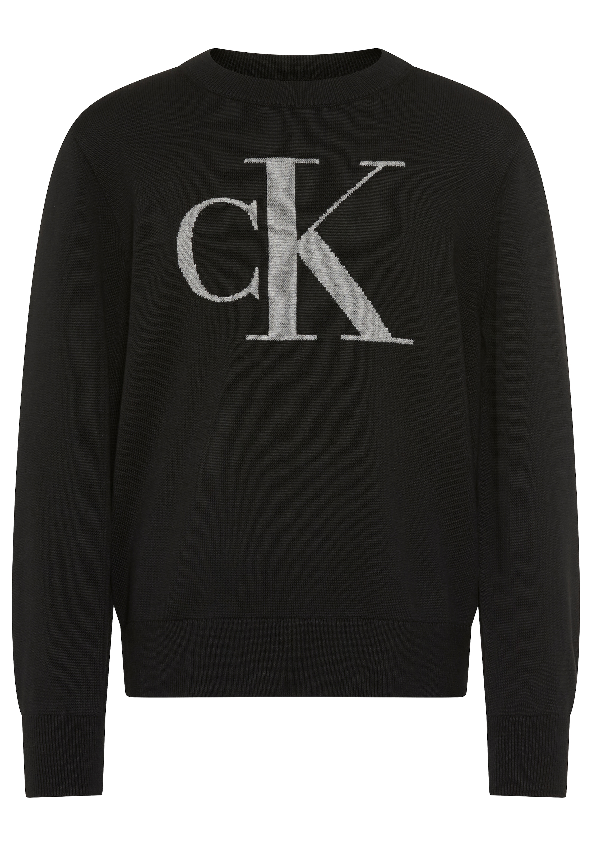Image of Calvin Klein Jeans Strickpullover "MONOGRAM REG. SWEATER CN" Regular fit mit Markenlogo