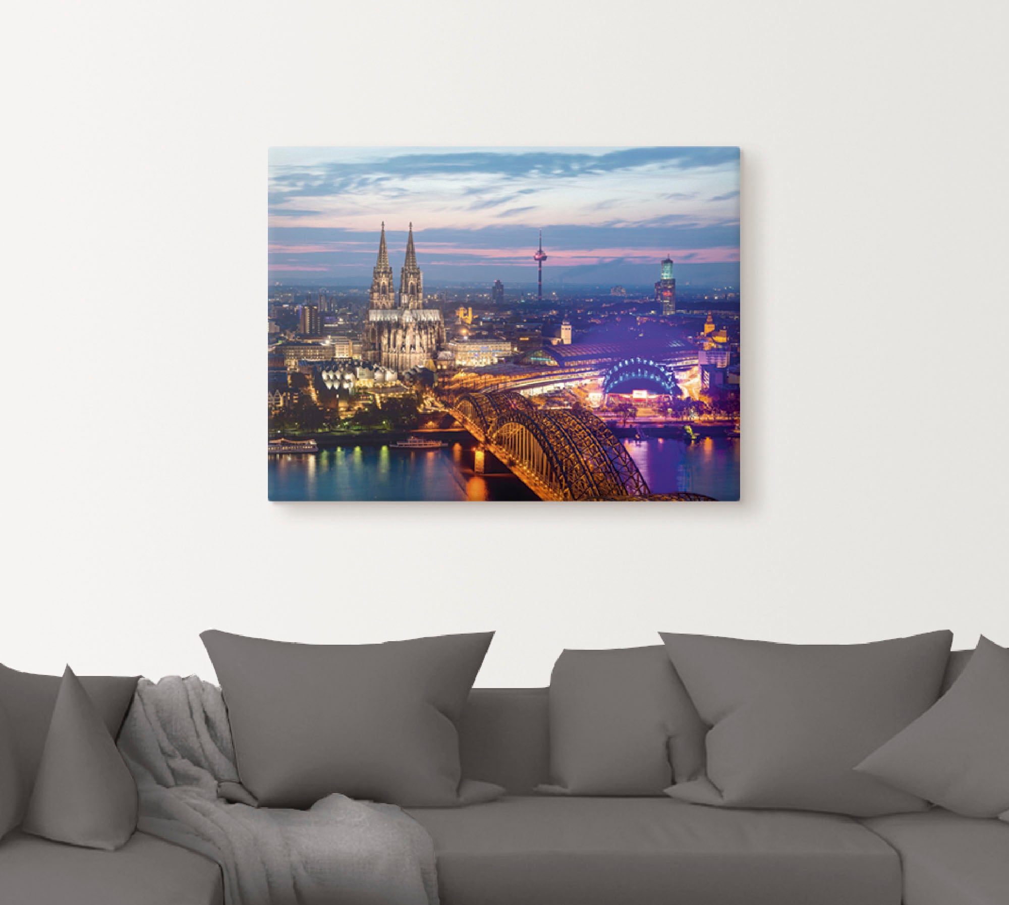 Artland Wandbild »Köln Panorama am Abend«, Deutschland, (1 St.), als Alubild, Outdoorbild, Leinwandbild in verschied. Grössen