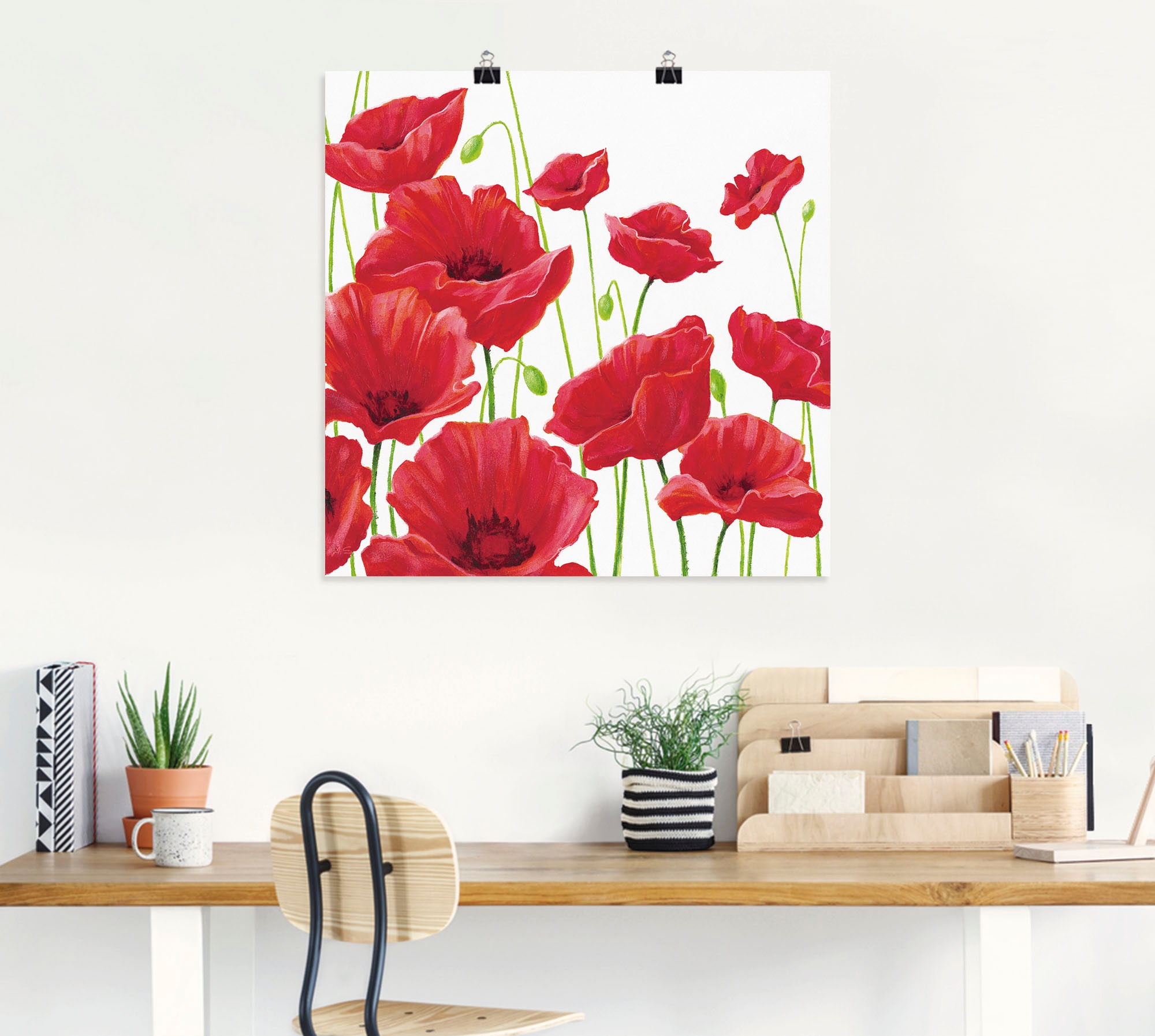 Artland Wandbild »Rote Mohnblumen I« Blumen 1 Stk. tlg. als Leinwandbild, Poster in verschied. Grössen