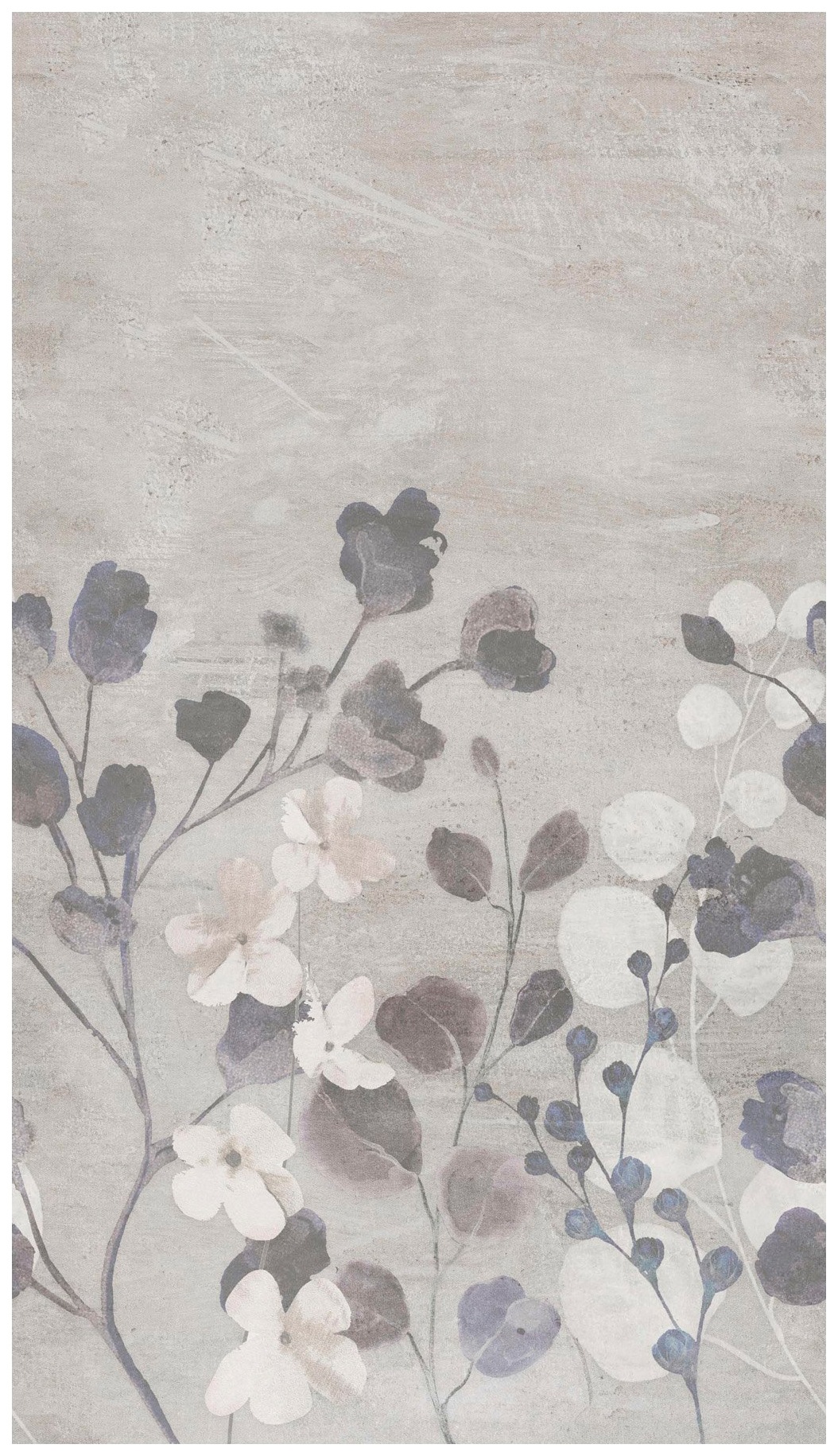 Image of Bodenmeister Fototapete »Betonwand Blumen grau« bei Ackermann Versand Schweiz