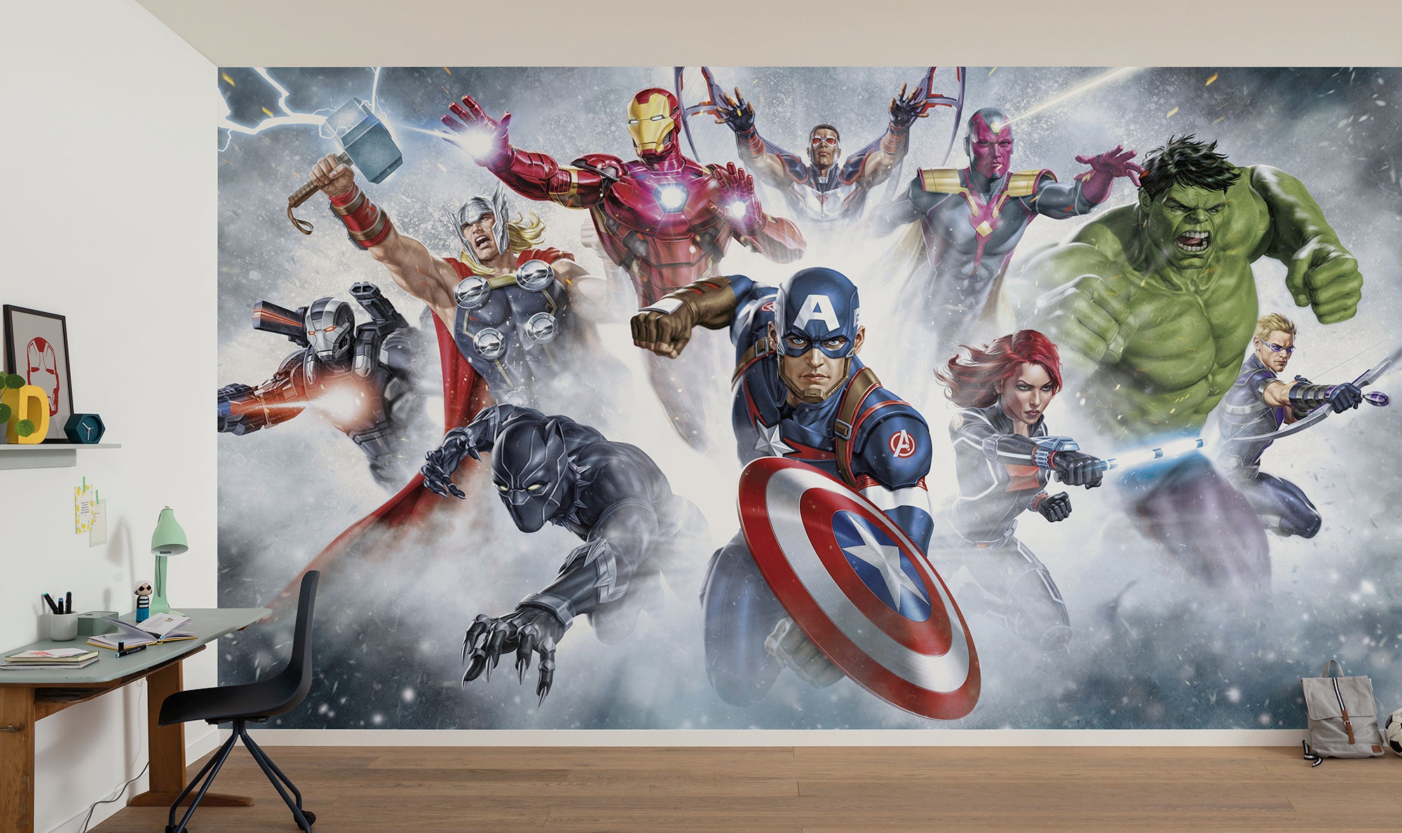 Image of Komar Kindertapete "Marvel Avengers Strike" bedruckt glatt