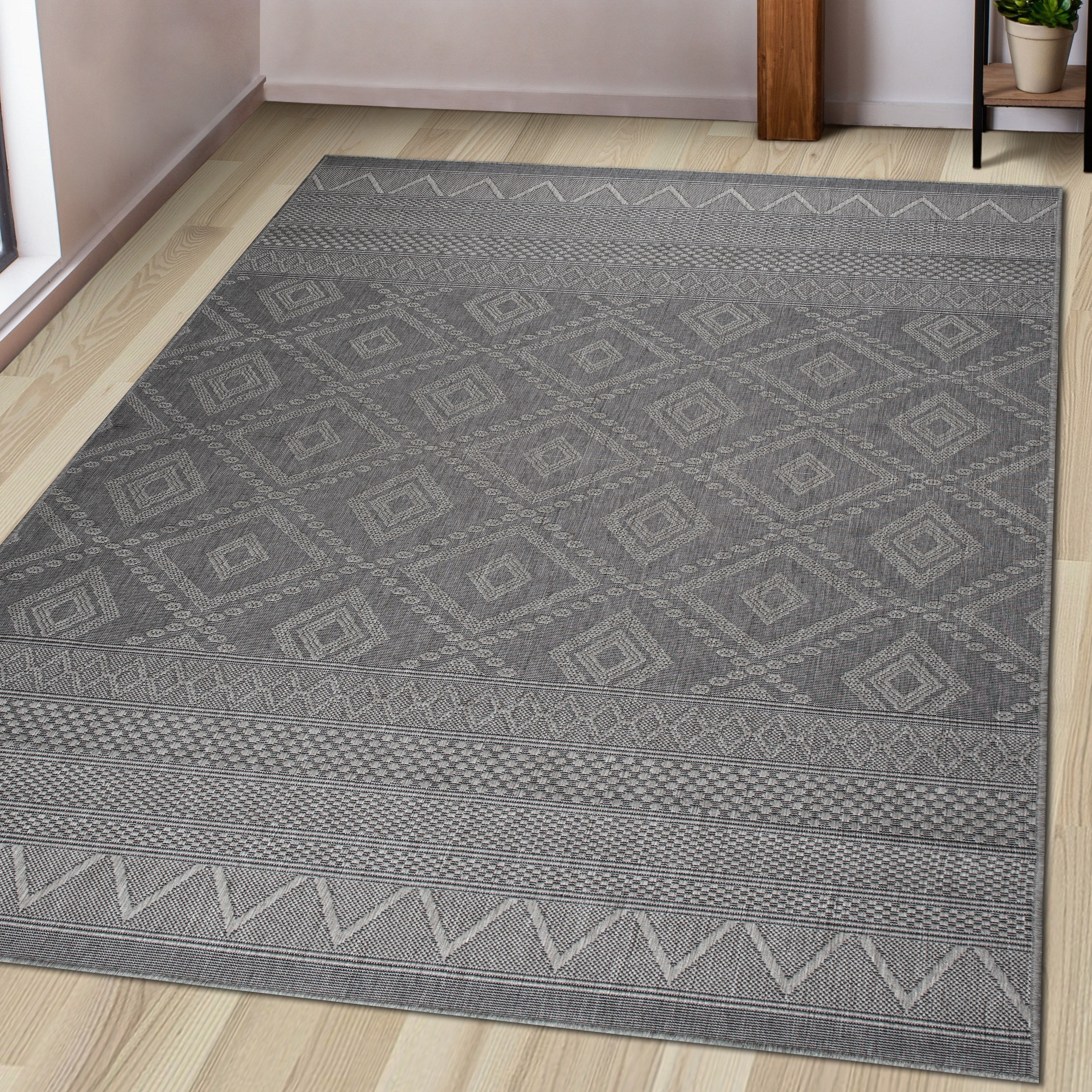 my home Tapis »Toronto auch als Läufer erhältlich« Rectangulaire 3 mm Höhe In- und Outdoor geeignet, Sisal-Optik, Wetterfest & UV-beständig, Boho