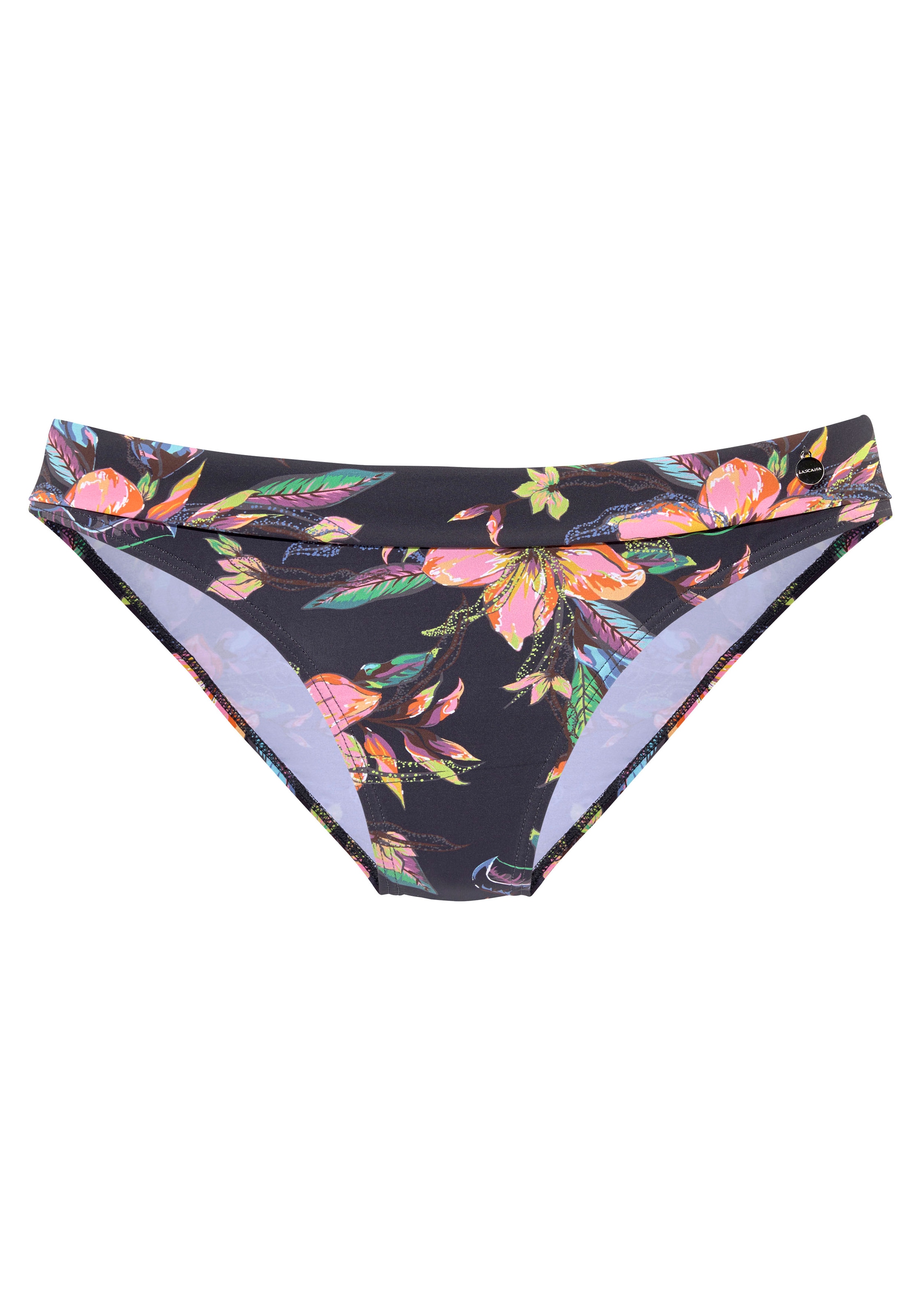 LASCANA Bikini-Hose »Malia«, mit Umschlagbund mit tropischem Print