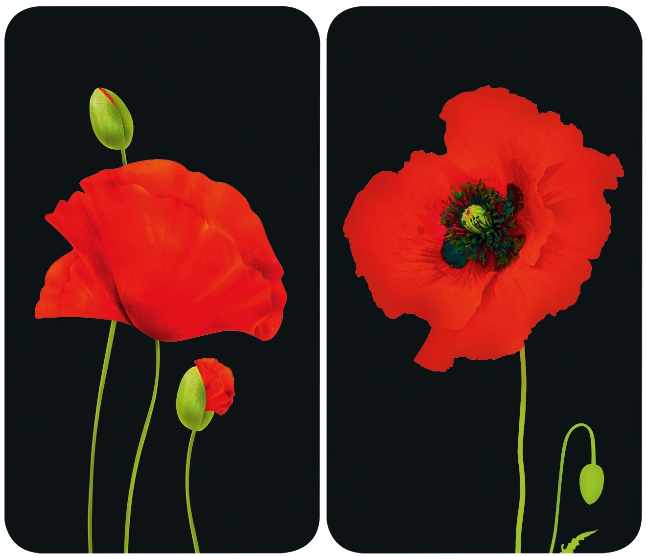 Image of WENKO Herd-Abdeckplatte »Universal Mohn«, (Set, 2 tlg.) bei Ackermann Versand Schweiz