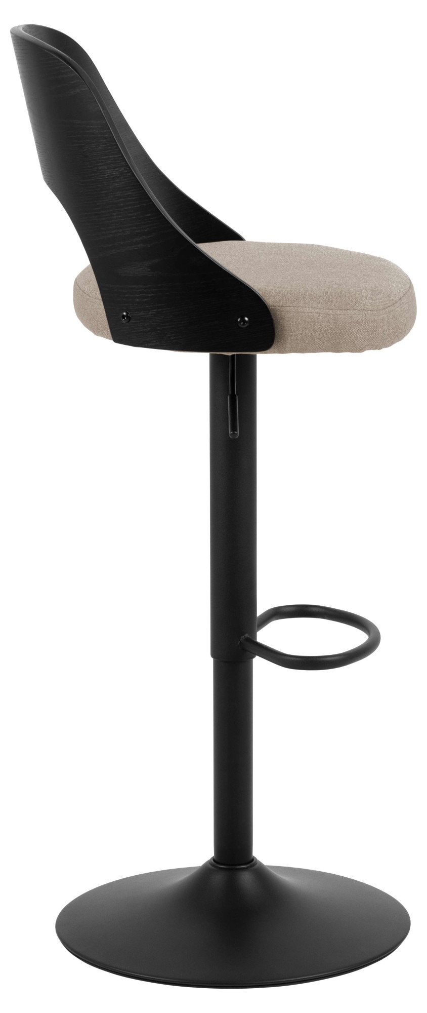 ACTONA GROUP Tabouret de bar »Lucy Barstuhl, Fussstütze, Drehbar, Höhenverstellbar,« tissu/placage, pied trompette, vérin à gaz, lot de 2