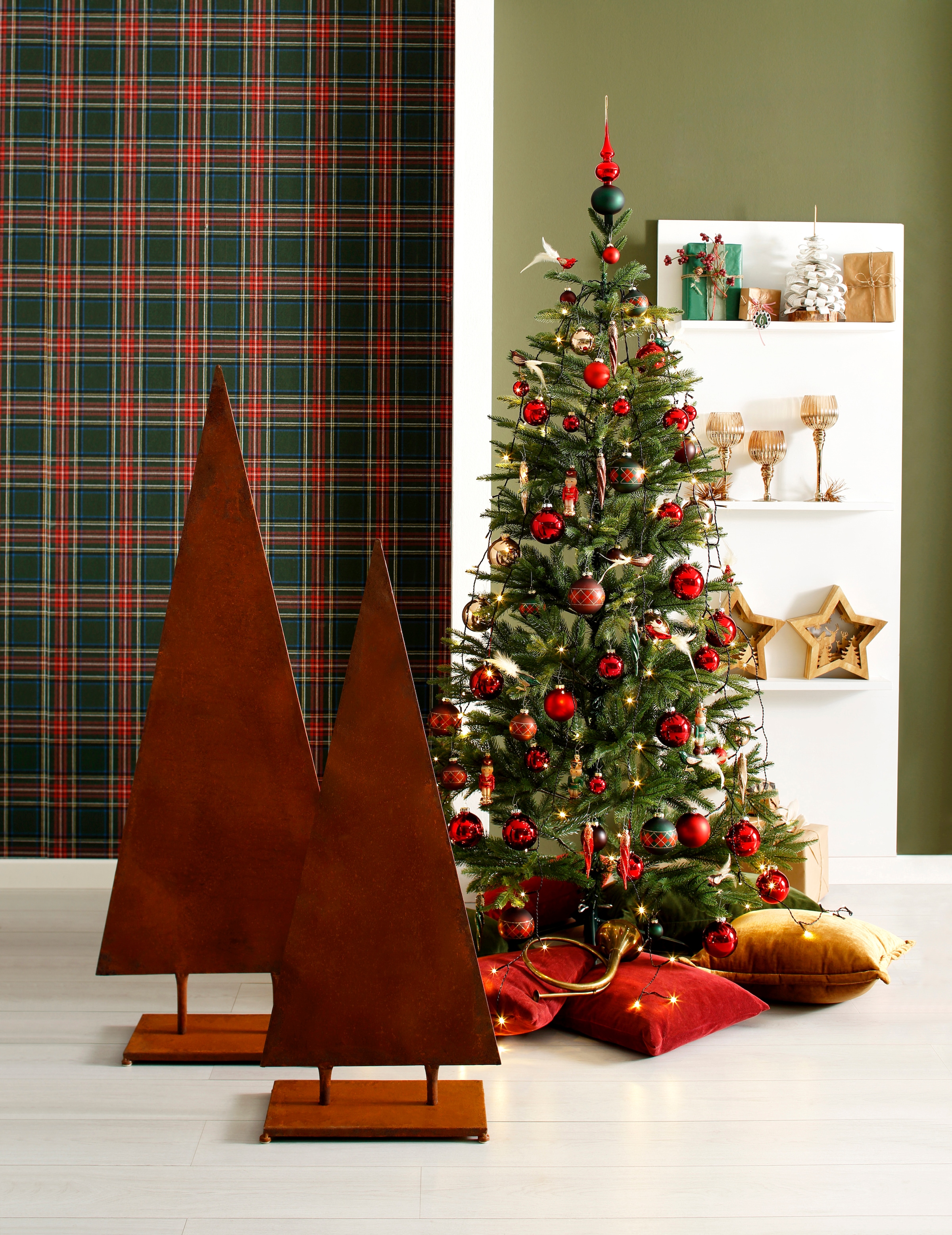 HOFMANN LIVING AND MORE Dekobaum Oberfläche aussen«, mit kaufen rostiger jetzt Weihnachtsdeko aus »Weihnachtsbaum, Metall