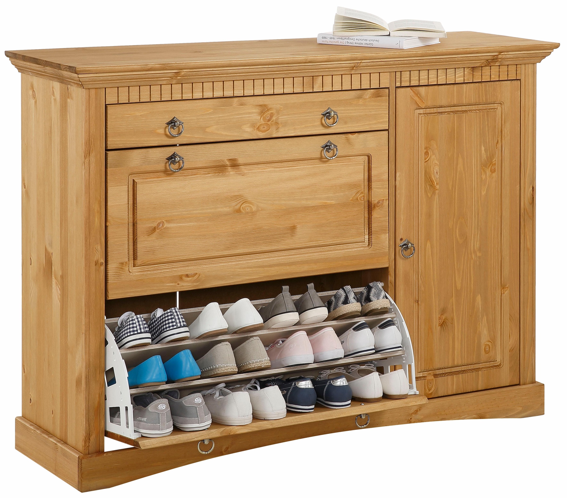 Breite kaufen cm, bequem Home Kiefer, »Rustic«, FSC®-zertifiziert massiver Schuhkommode aus 130 affaire