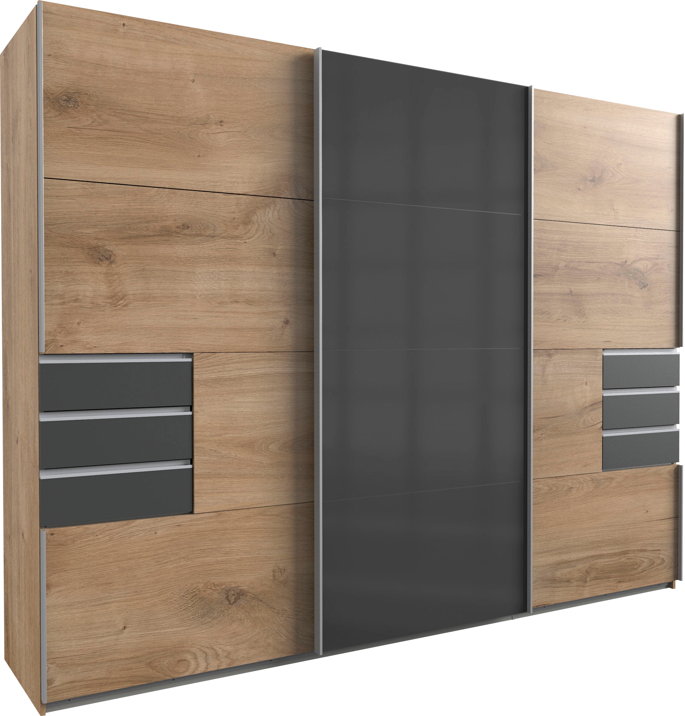 Image of Wimex Schwebetürenschrank "Saigon, Kleiderschrank mit Schiebetür" mit Glaselementen, 3 Türen, 270cm breit