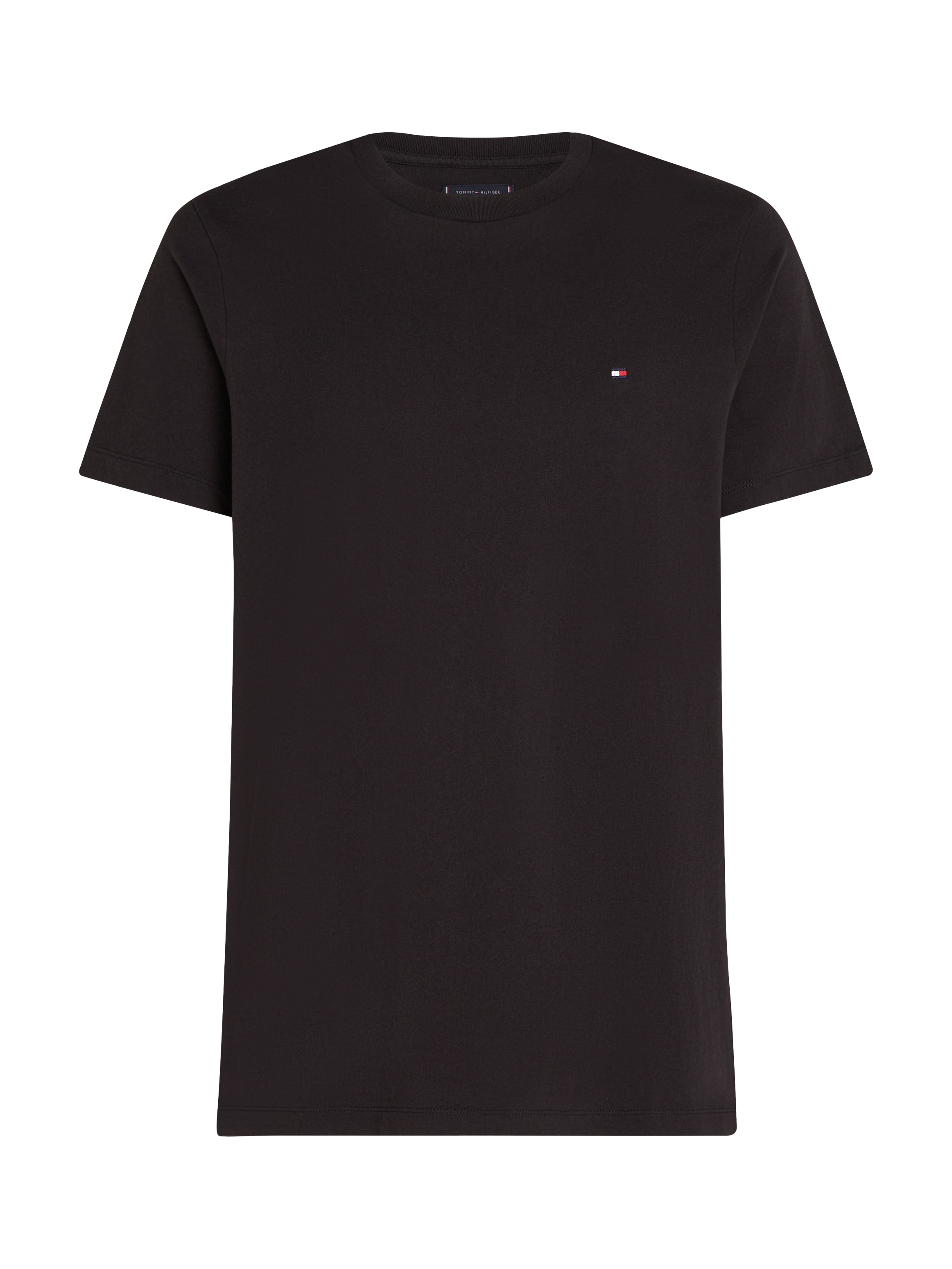 Tommy Hilfiger T-Shirt »ESSENTIAL REG FIT SOLID TEE mit Stickerei und Rundhals«, unifarben, casual, regular fit, Baumwolle, Rundhals