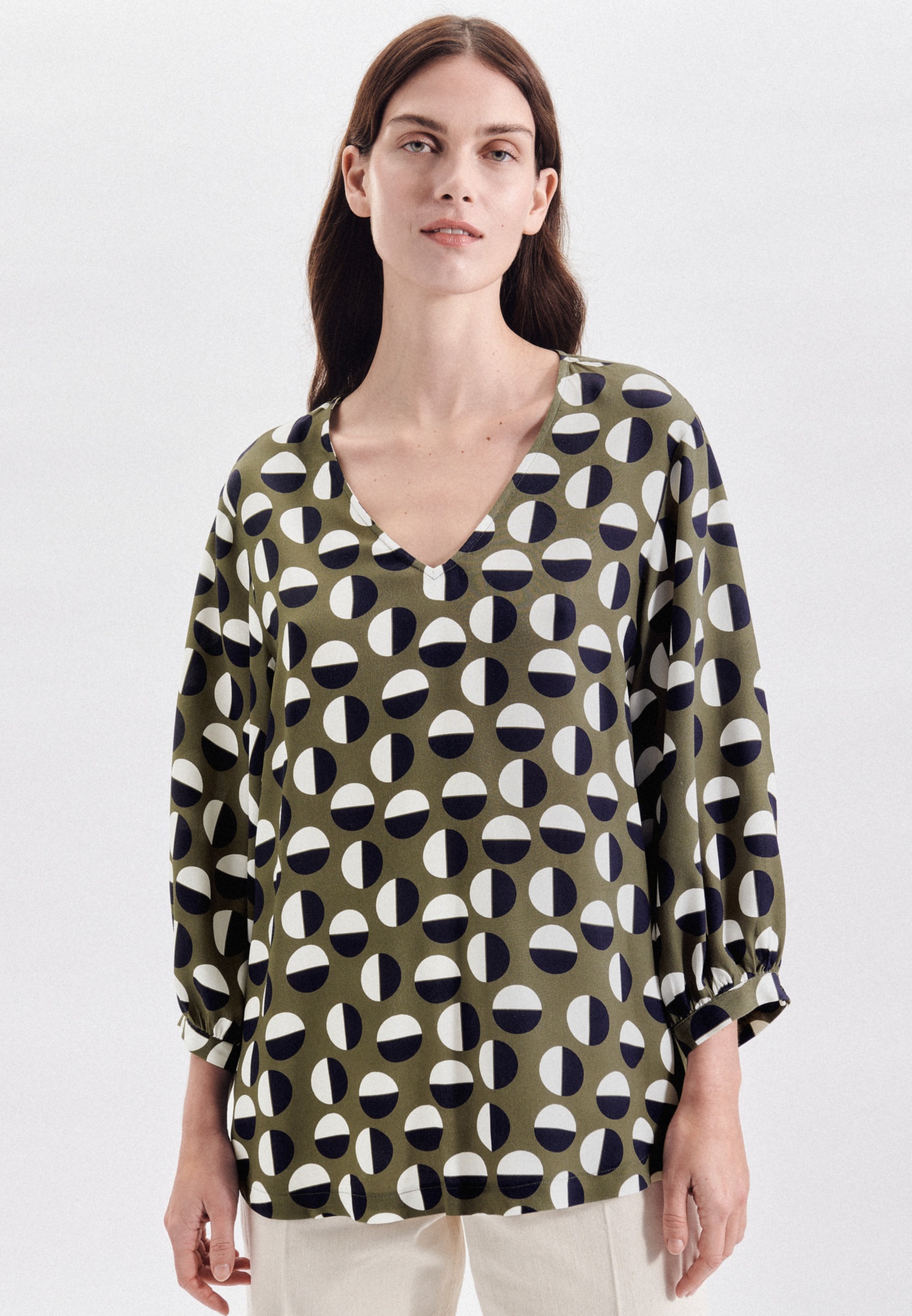 Image of seidensticker Shirtbluse »Schwarze Rose«, 3/4-Arm V-Neck Punkte bei Ackermann Versand Schweiz