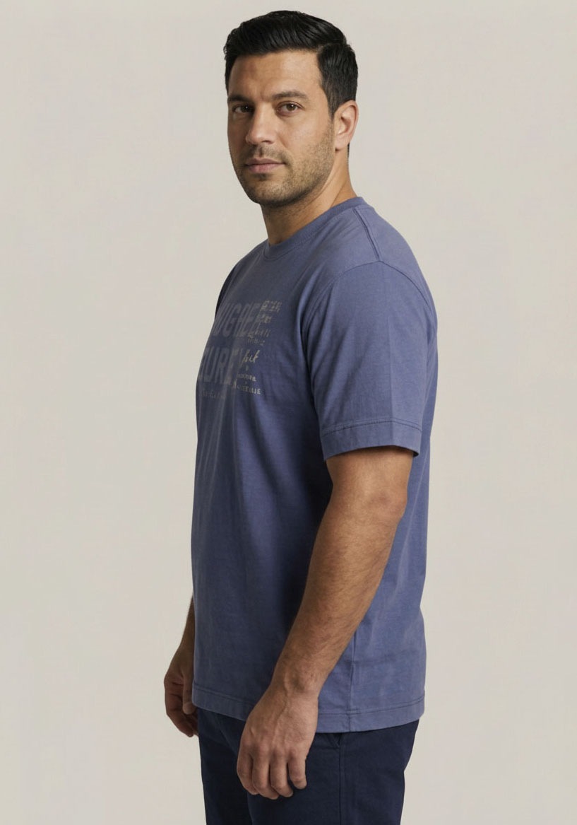 Man's World Plus Rundhalsshirt »auch in Grosse Grössen bis Gr. 7XL Ärmel-Fit« Regular Fit, Kurzarm, mit Print, bedruckt, aus Single Jersey