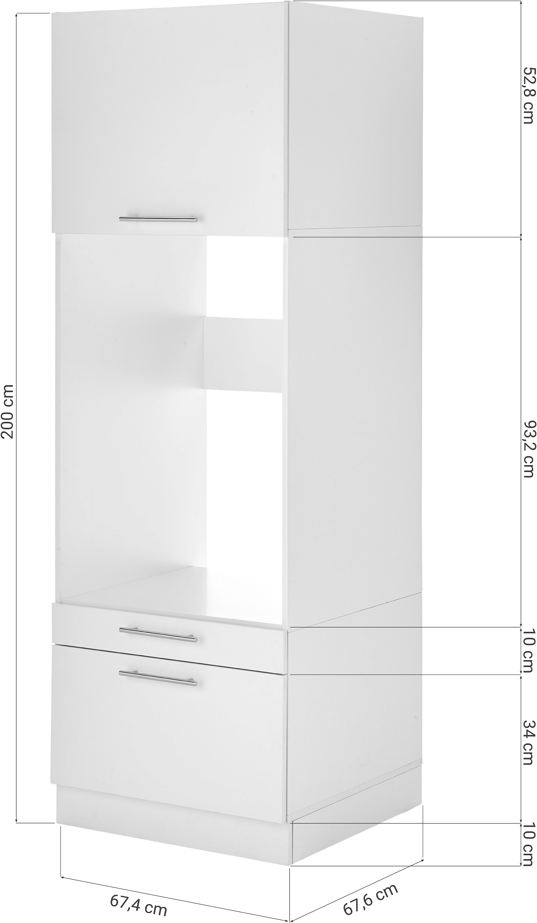 RESPEKTA Waschmaschinenumbauschrank »Clara«, (B x T x H) 67,4 x 67,6 cm x 200 cm