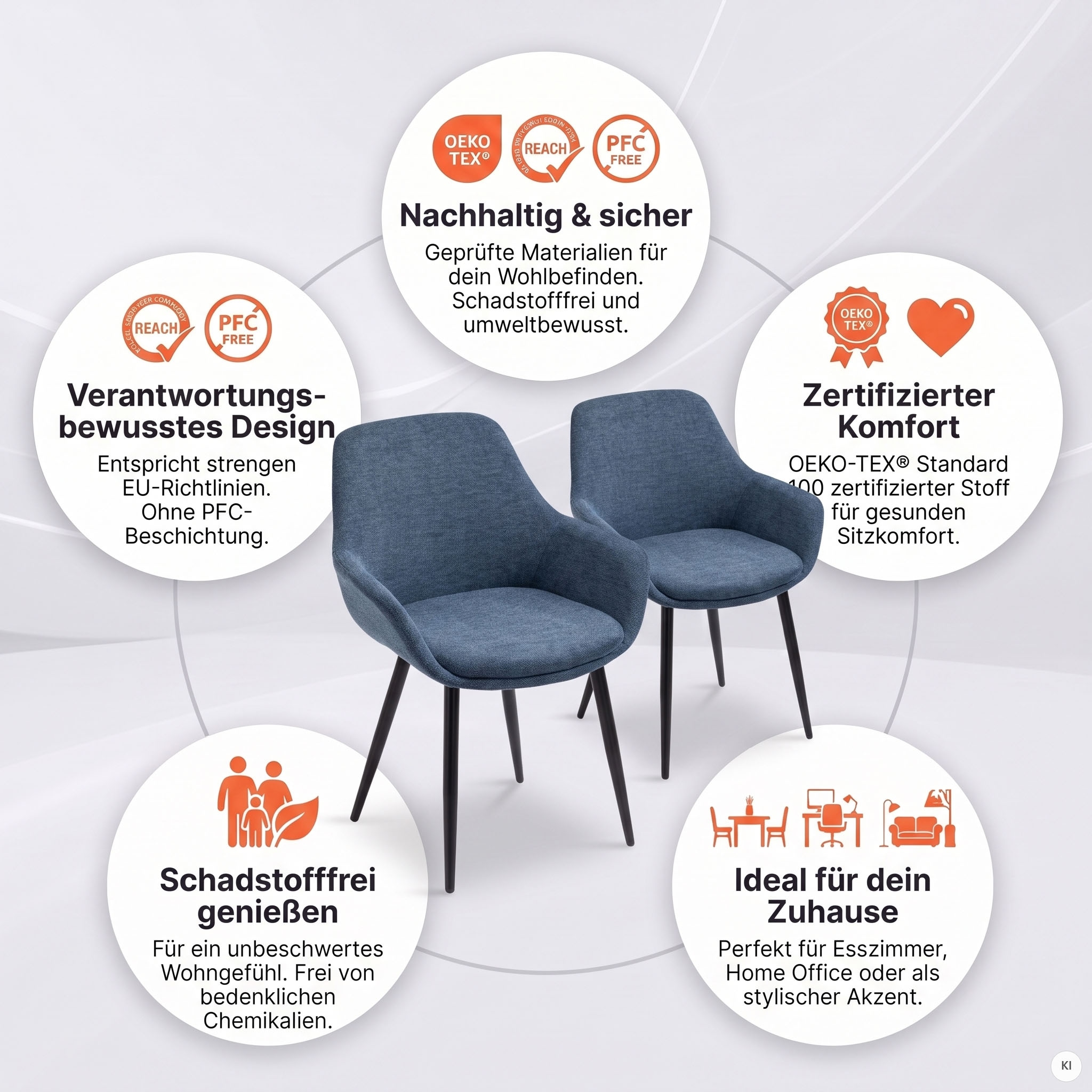 SalesFever Armlehnstuhl »Komfortabler Esszimmerstuhl zum Relaxen« (Set) 2 Stk.