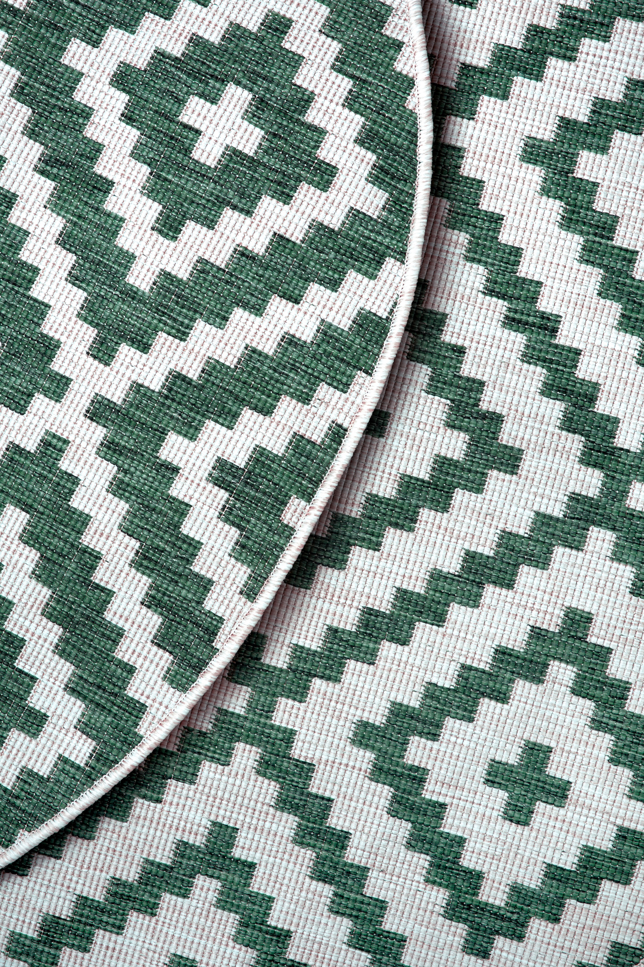 my home Teppich »Ronda Wendeteppich«, rund, 5 mm Höhe, Sisal-Optik, Flachgewebe, In- und Outdoor, geometrisches Boho Design
