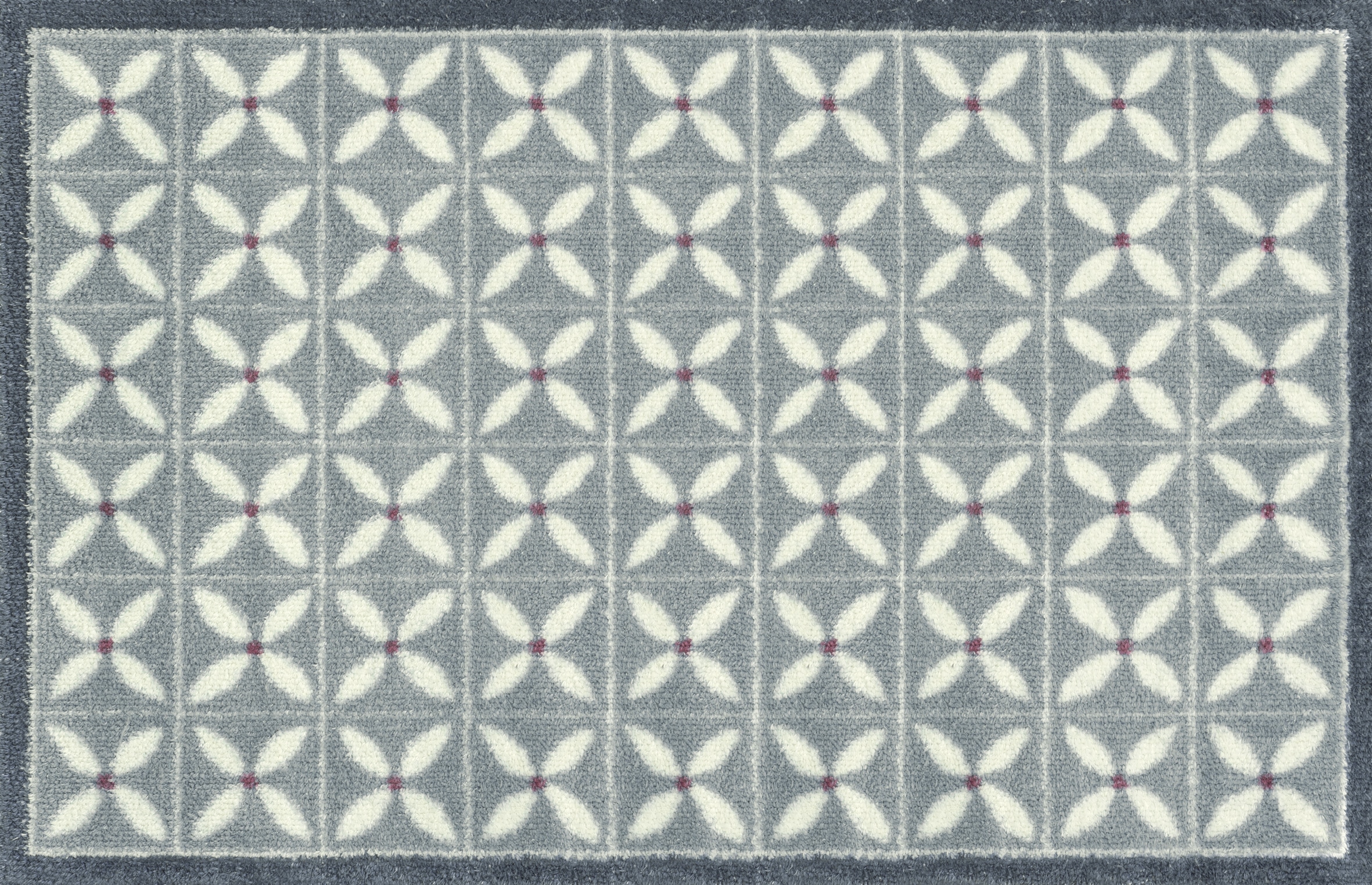 Image of Turtle Mat Teppich "Flower Fields Grey" rechteckig 9 mm Höhe