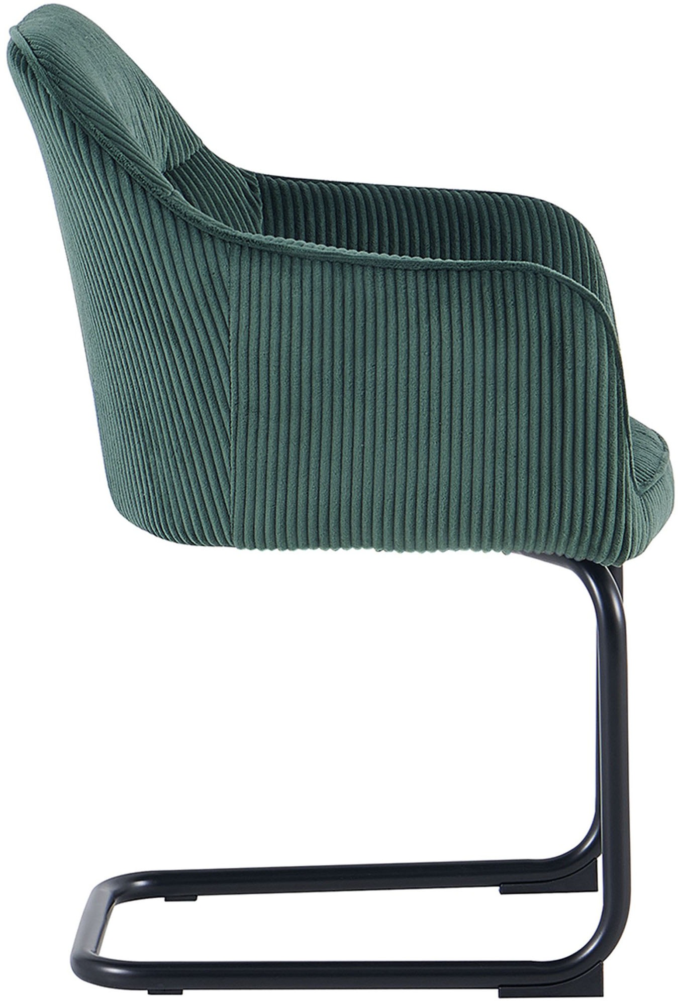 byLIVING Chaise cantilever »ELBA« (Ensemble) 2 cuisvelours côtelé épais, 110 kg, fonction de retour pivotant à 180°, piètement à bascule