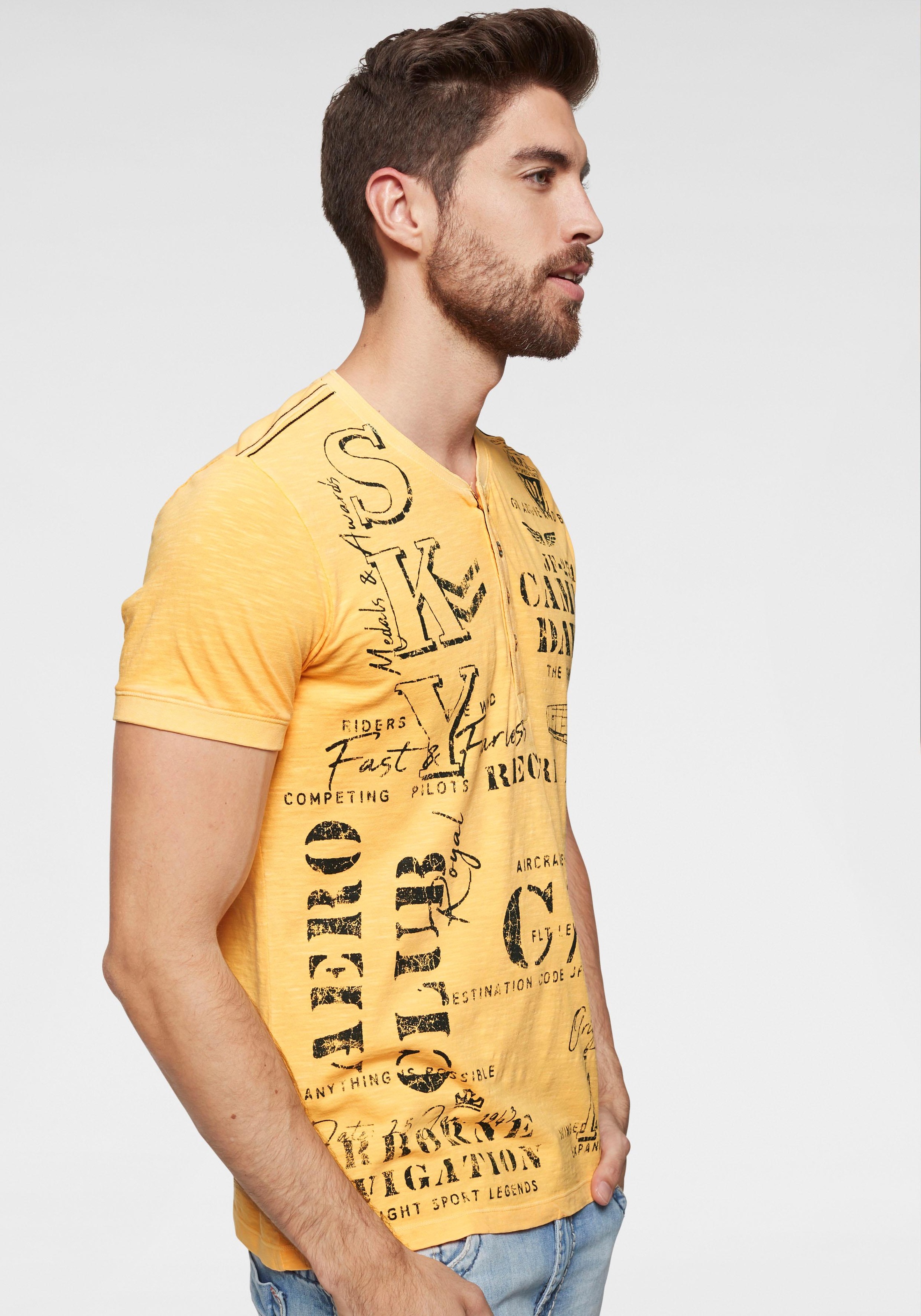 Image of CAMP DAVID Henleyshirt, mit Knopfleiste bei Ackermann Versand Schweiz