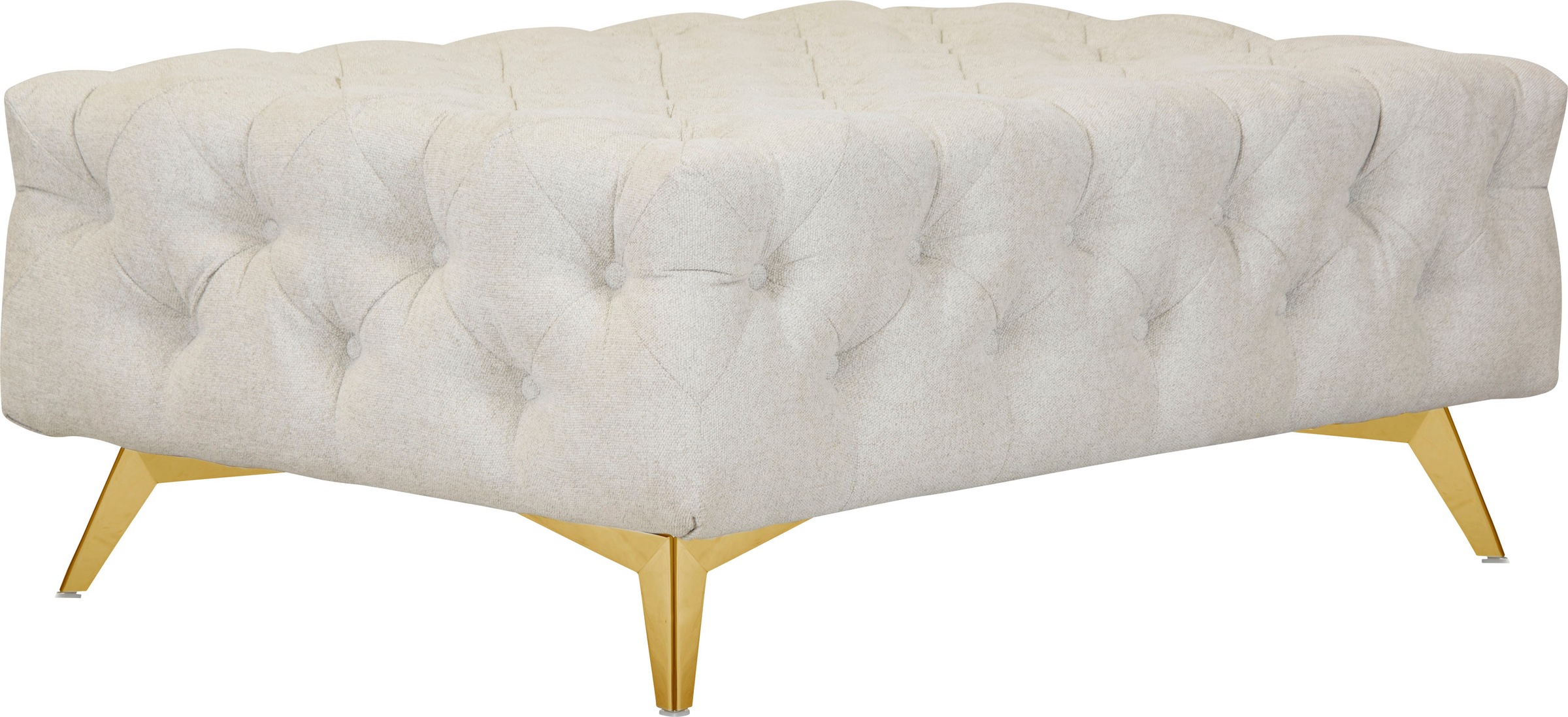 Leonique Polsterhocker »Amaury«, Chesterfield-Optik, Breite 120cm, Fussfarbe wählbar
