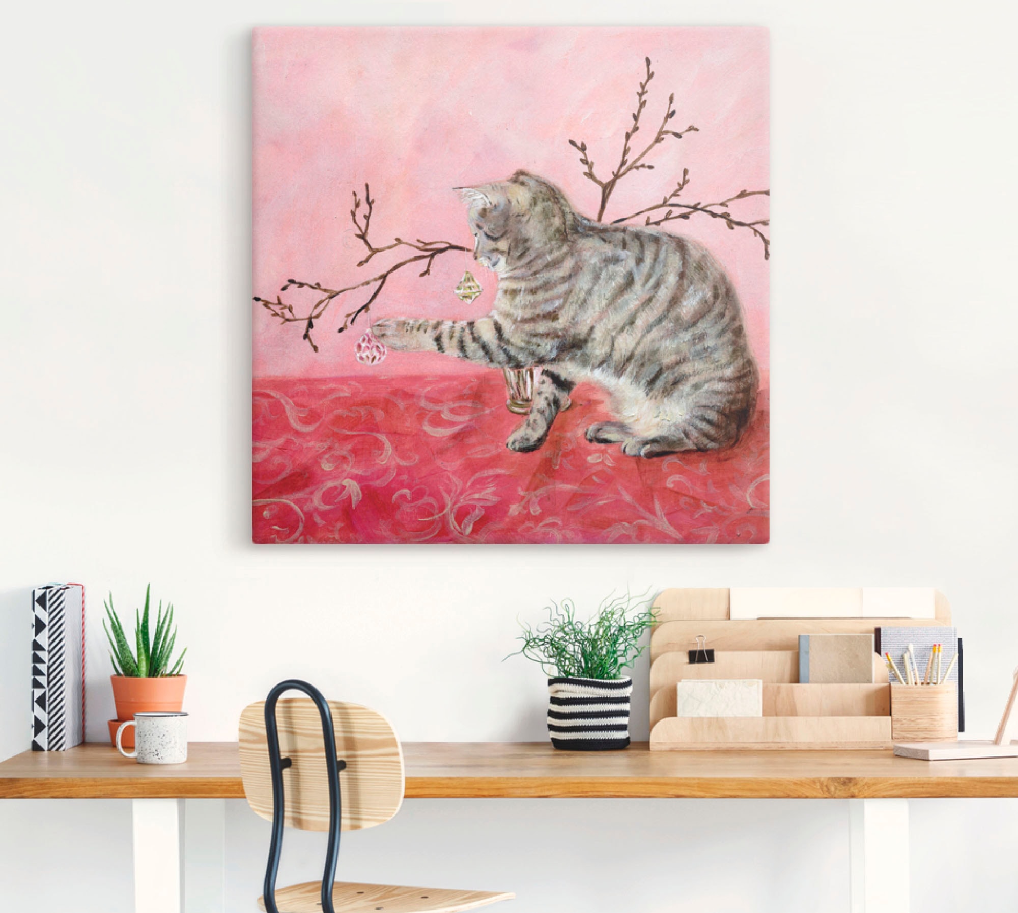 Artland Tableau sur toile »Katzenspiel« Animaux de compagnie 1 cuis tlg. auf Holzrahmen gespannt