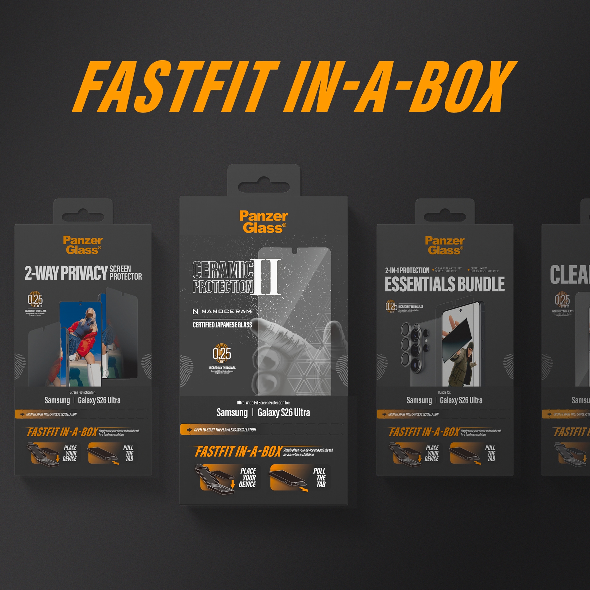 CARE by PanzerGlass Displayschutzglas »Ultra-Wide Fit Screen Protector« für Samsung Galaxy S26 Ultra Displayschutzfolie, Schutzfolie, Bildschirmschutz, kratz- & stossfest