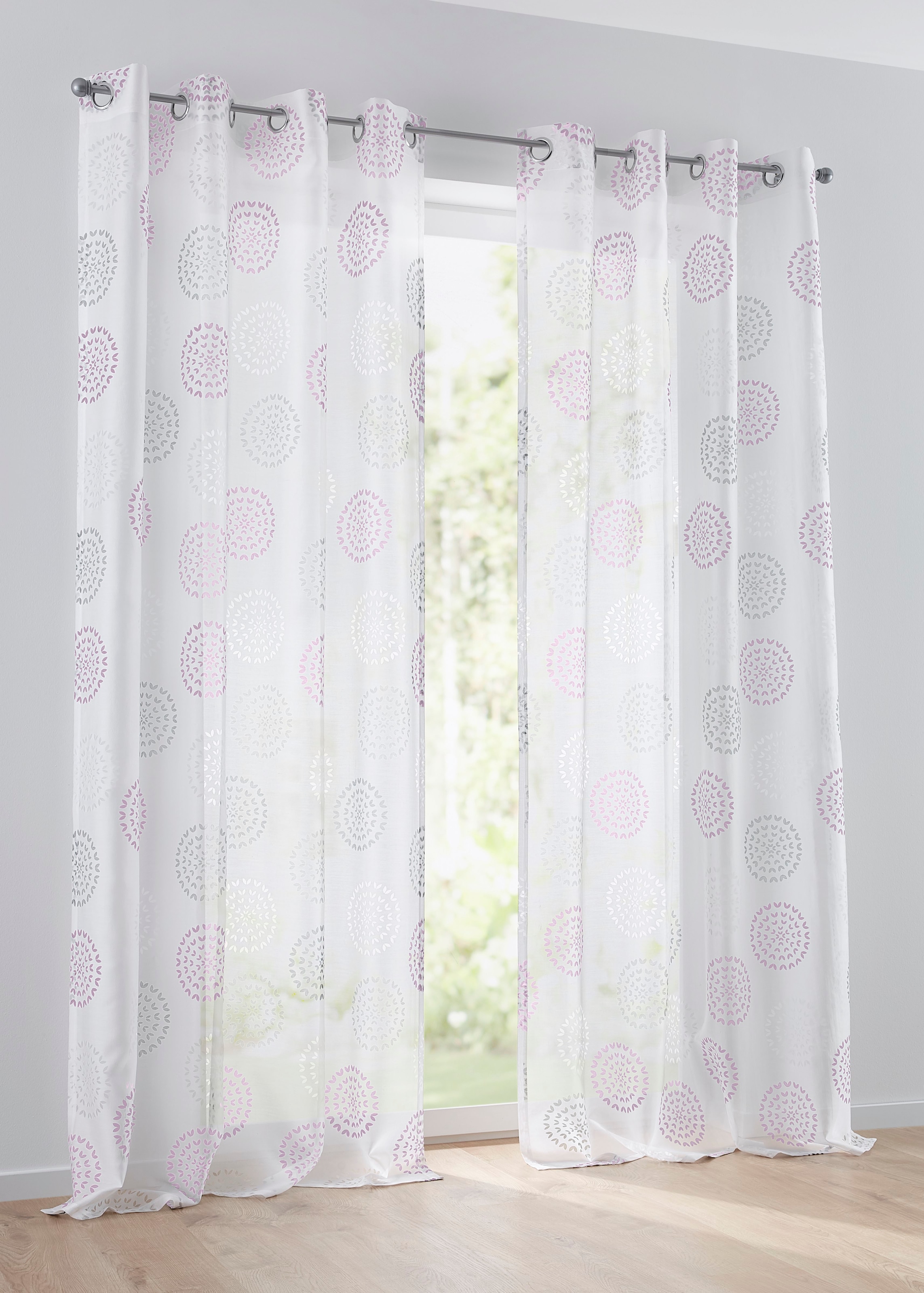 Kutti Vorhang »Bella«, Baumwolle-Polyester sur bedruckt, halbtransparent, Trouver (1 Gardine, St.), Ausbrenner