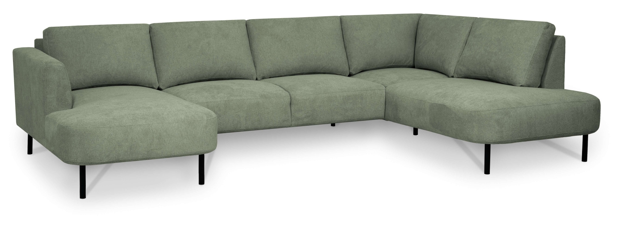 GOODproduct Wohnlandschaft »Cesola« in weichem Chenille-Stoff, Breite 327 cm, mit schwarzen Metallfüssen