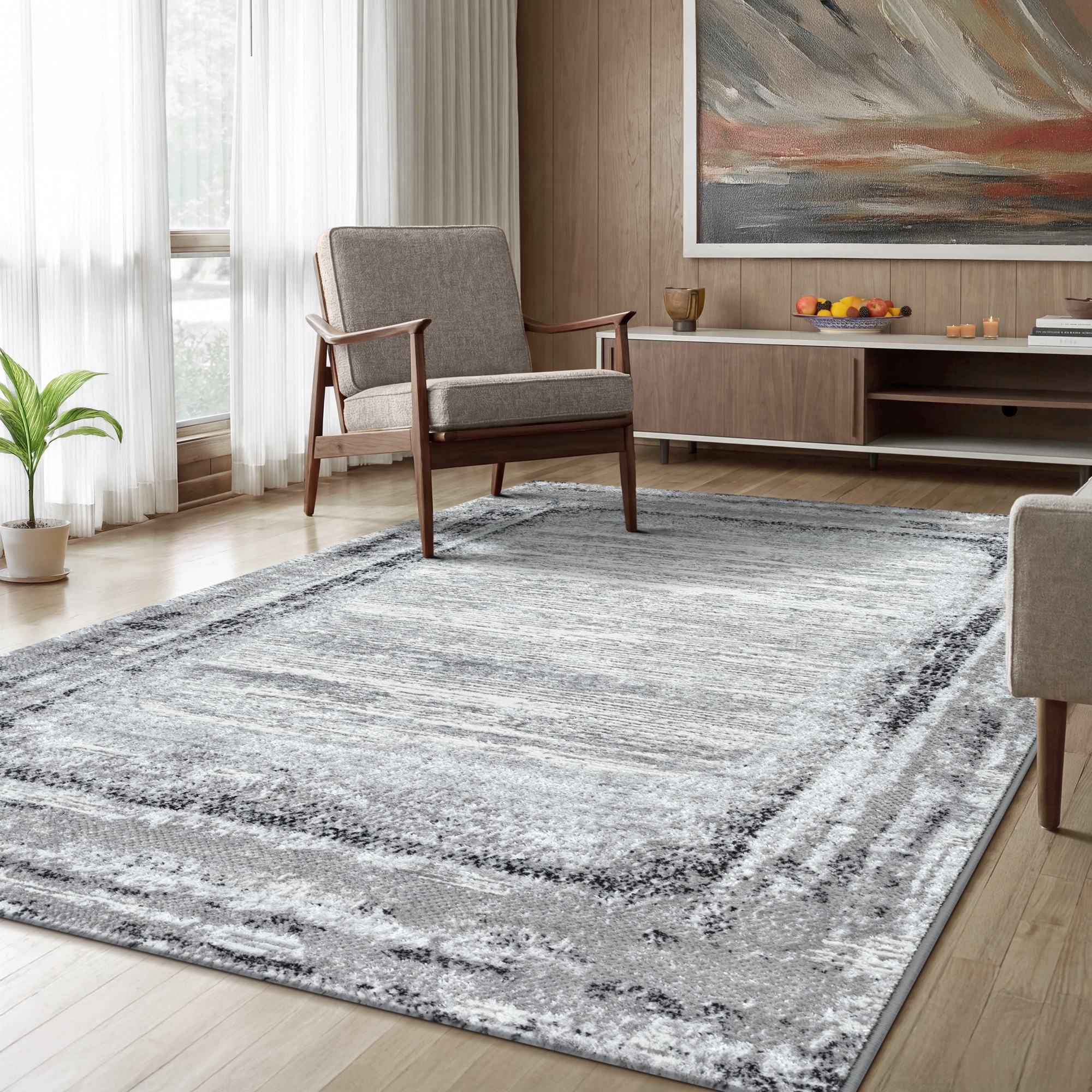 Sanat Tapis »Harmony 3215 , auch als Läufer« Rectangulaire 12 mm Höhe Wohnzimmer, Kurzflor, modern, Bordüre, Schlafzimmer