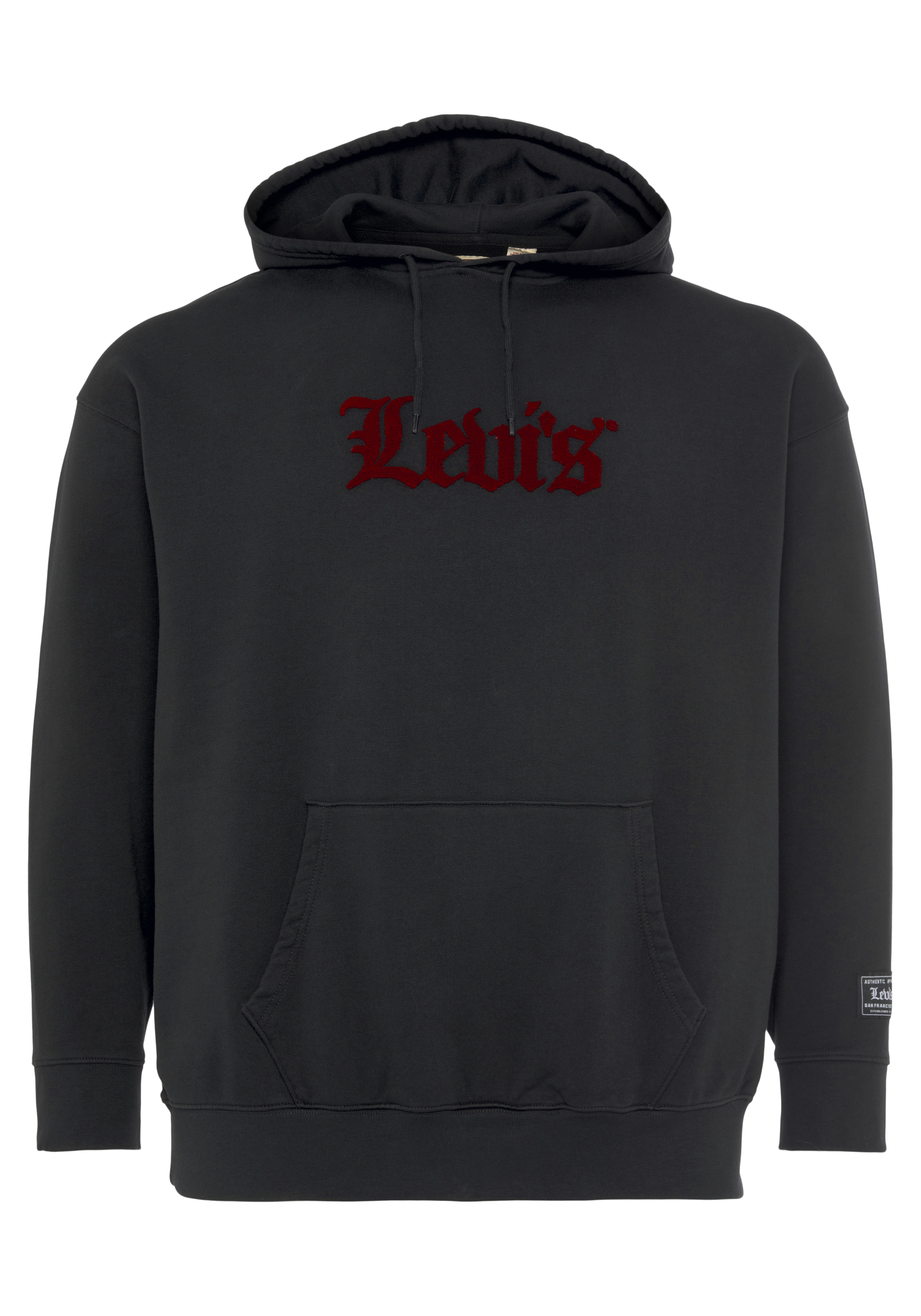 Hoodie, mit Flockprint-Logoschriftzug