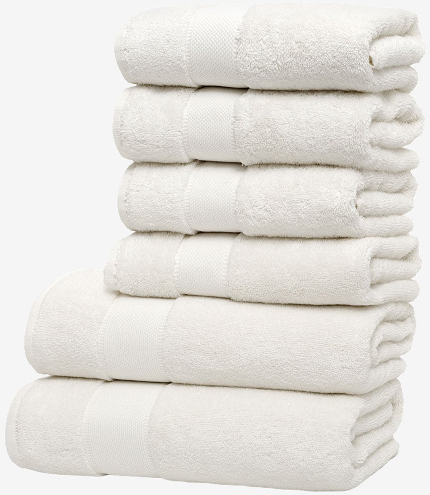 Image of Wolkenfeld Handtuch Set "Premium Low-Twist Baumwolle 550 g/m² – 6-teiliges Bade-Set" 6 tlg. Frottier 2 Duschtücher 70×140 cm & 4 Handtücher 50×100 cm