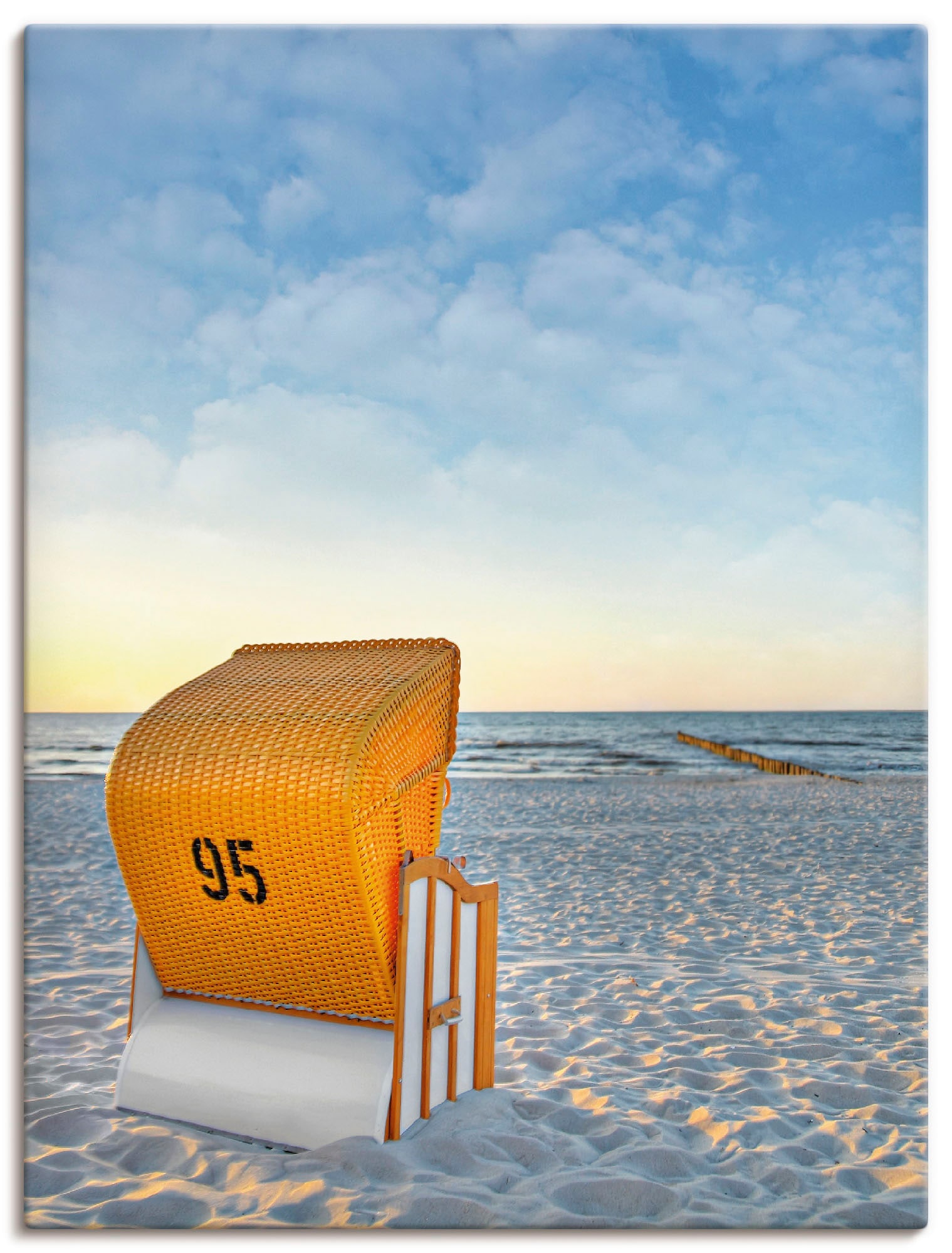 Image of Artland Leinwandbild "Ostsee7 - Strandkorb" Strand 1 Stk. tlg. auf Holzrahmen gespannt