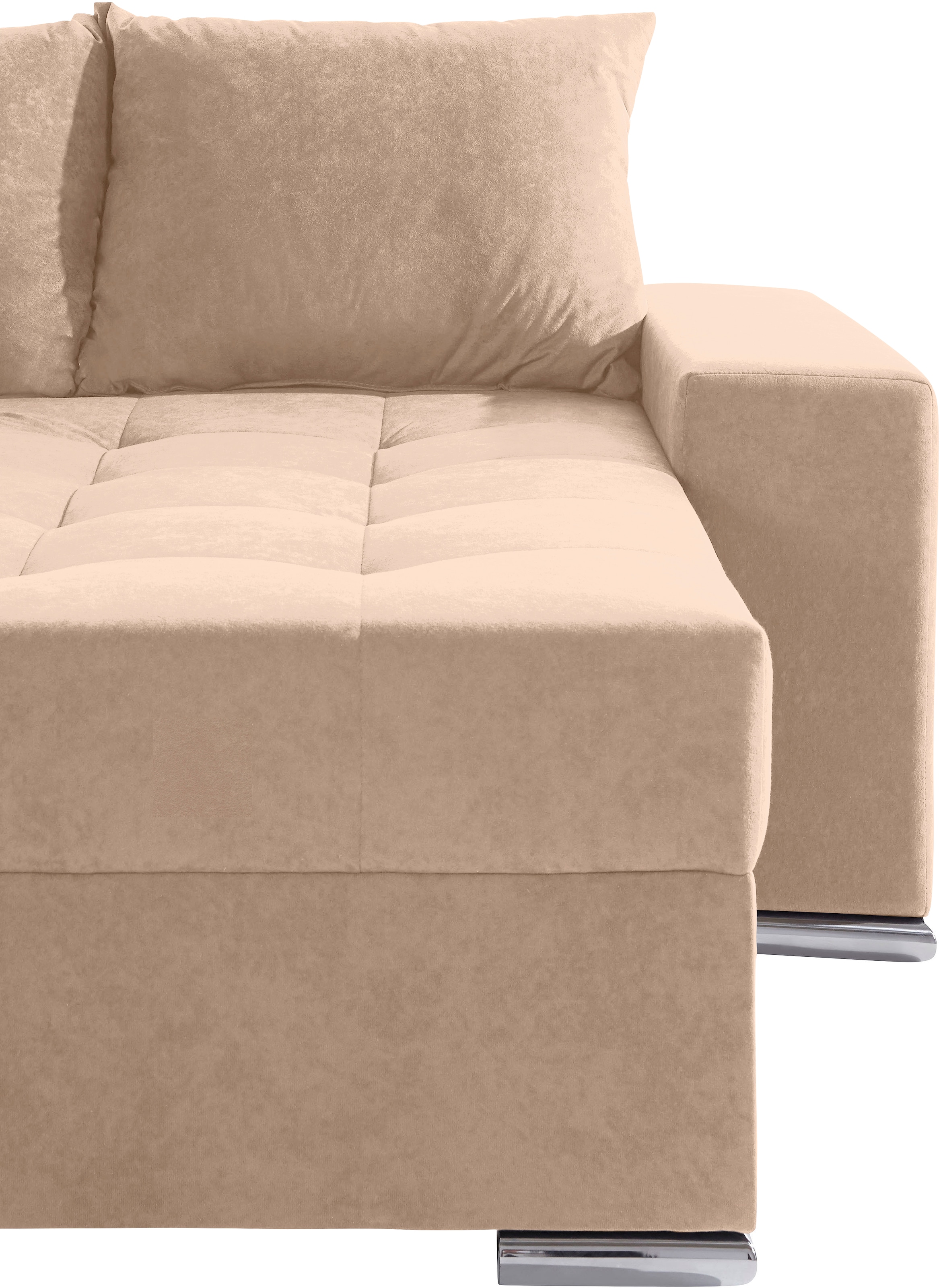 COLLECTION AB Wohnlandschaft »Josy XL U-Form, Breite: 313 cm« mit Bettfunktion, Bettkasten & 2 Zierkissen, Federkern