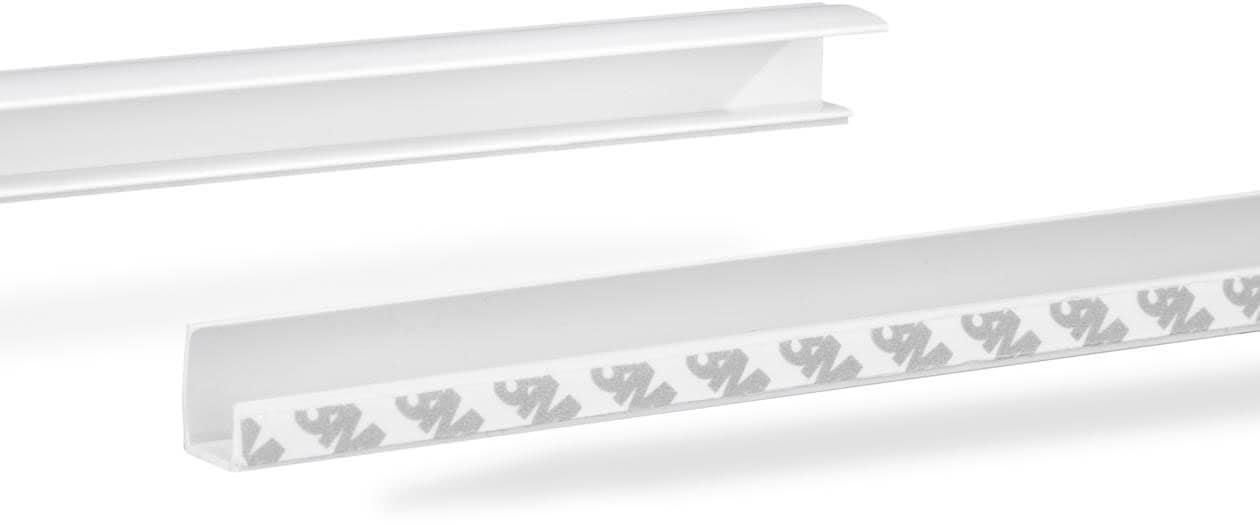 Image of LICHTBLICK ORIGINAL Seitenführungsschienen "Seitenschiene für Rollo, selbstklebend, Länge 150 cm, kürzbar" Kunstoffprofil zur Seitenführung von Verdunkelungsrollos.