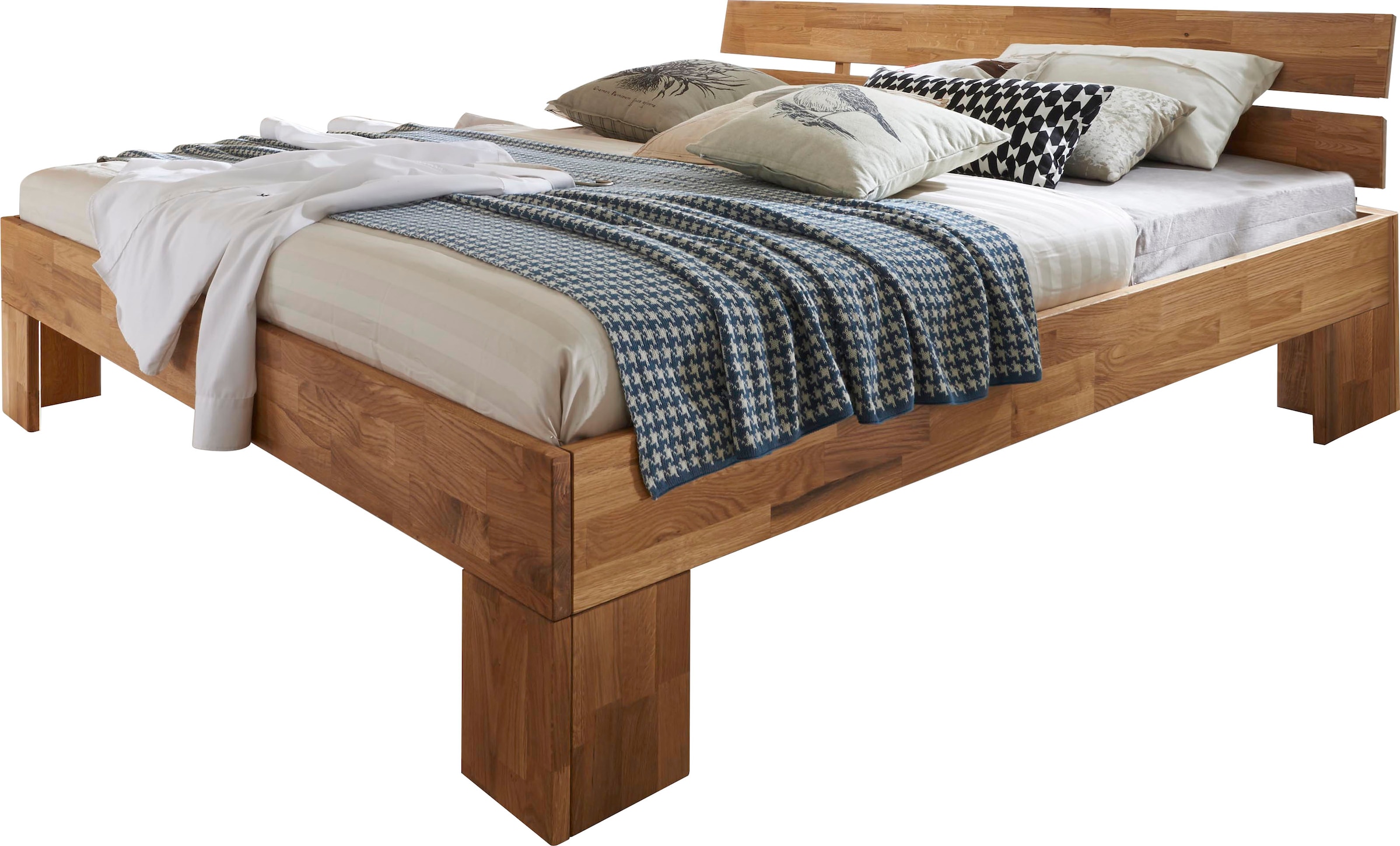 Image of Home affaire Massivholzbett "Tommy, Futonbett, aus Massive FSC-zertifizierte Wildeiche, Futon Stil" hohe Belastbarkeit: 200kg je Seite, Massivholz Scandi Design, Robust, stabil, In unterschiedlichen Breiten