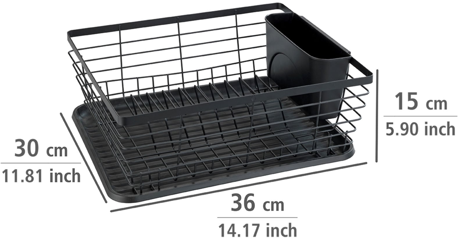 WENKO Trockenständer »Modell Drip« Abtropfgestell für Geschirr, mit Abtropfschale und Besteckkorb