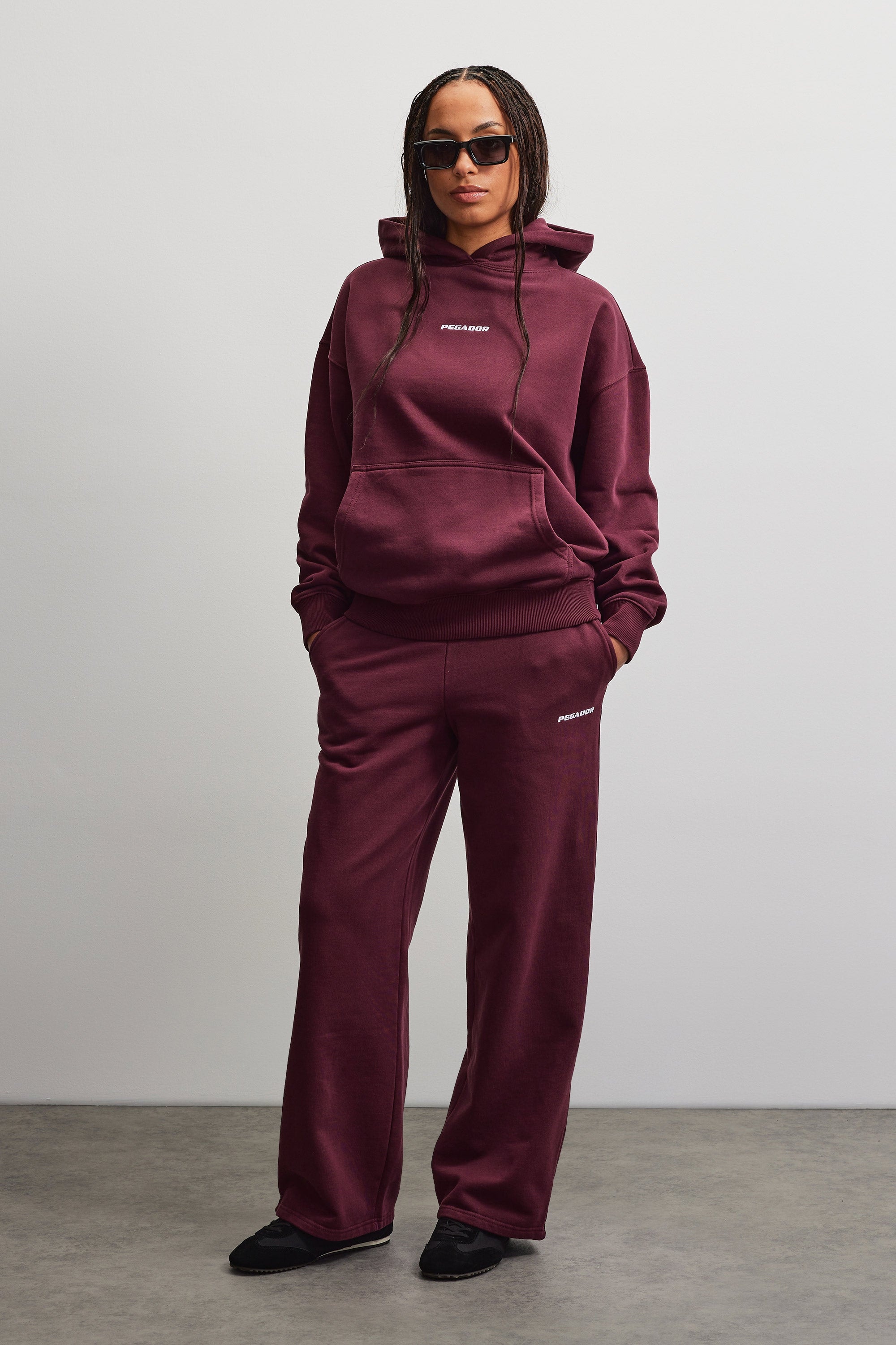 PEGADOR Sweat à capuche »CLARITA LOGO OVERSIZED HOODIE«, mélange de coton, oversize
