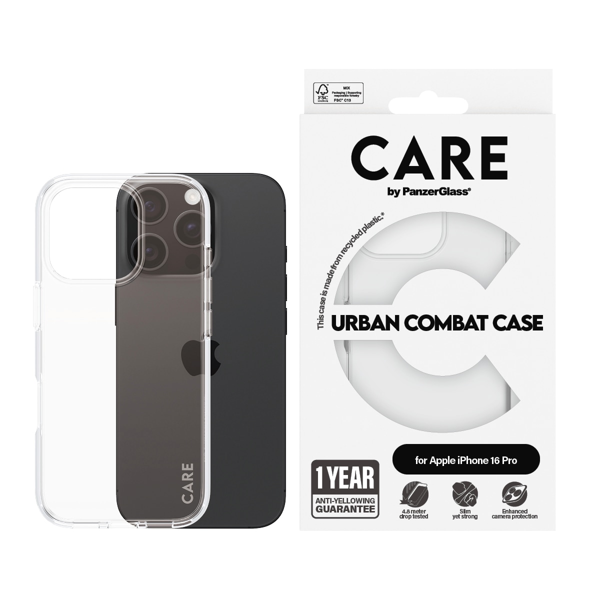 Image of CARE by PanzerGlass Handyhülle "Urban Combat Case für Apple iPhone 16 Pro" Backcover, Schutzhülle, Handyschutzhülle, Case, Schutzcase, stossfest
