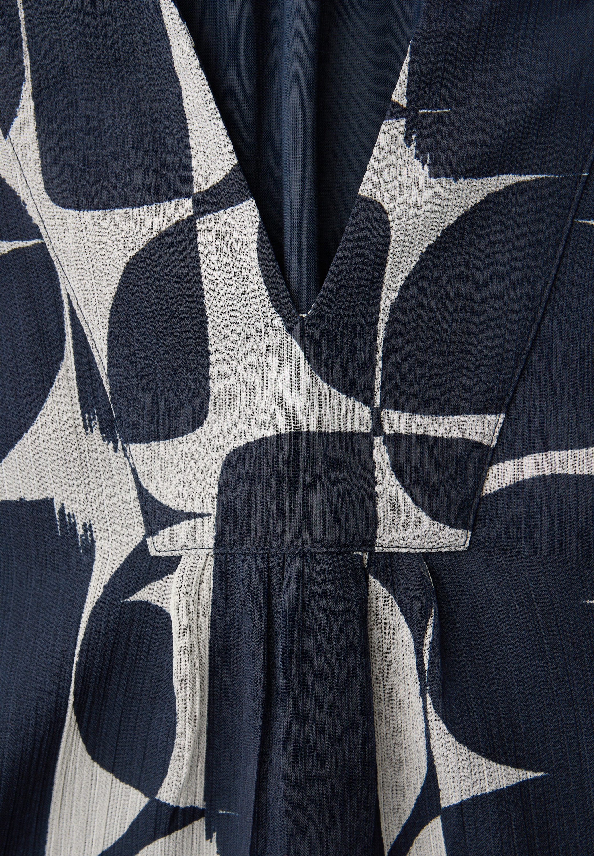 STREET ONE Langarmbluse Gemusterte Bluse mit Tape