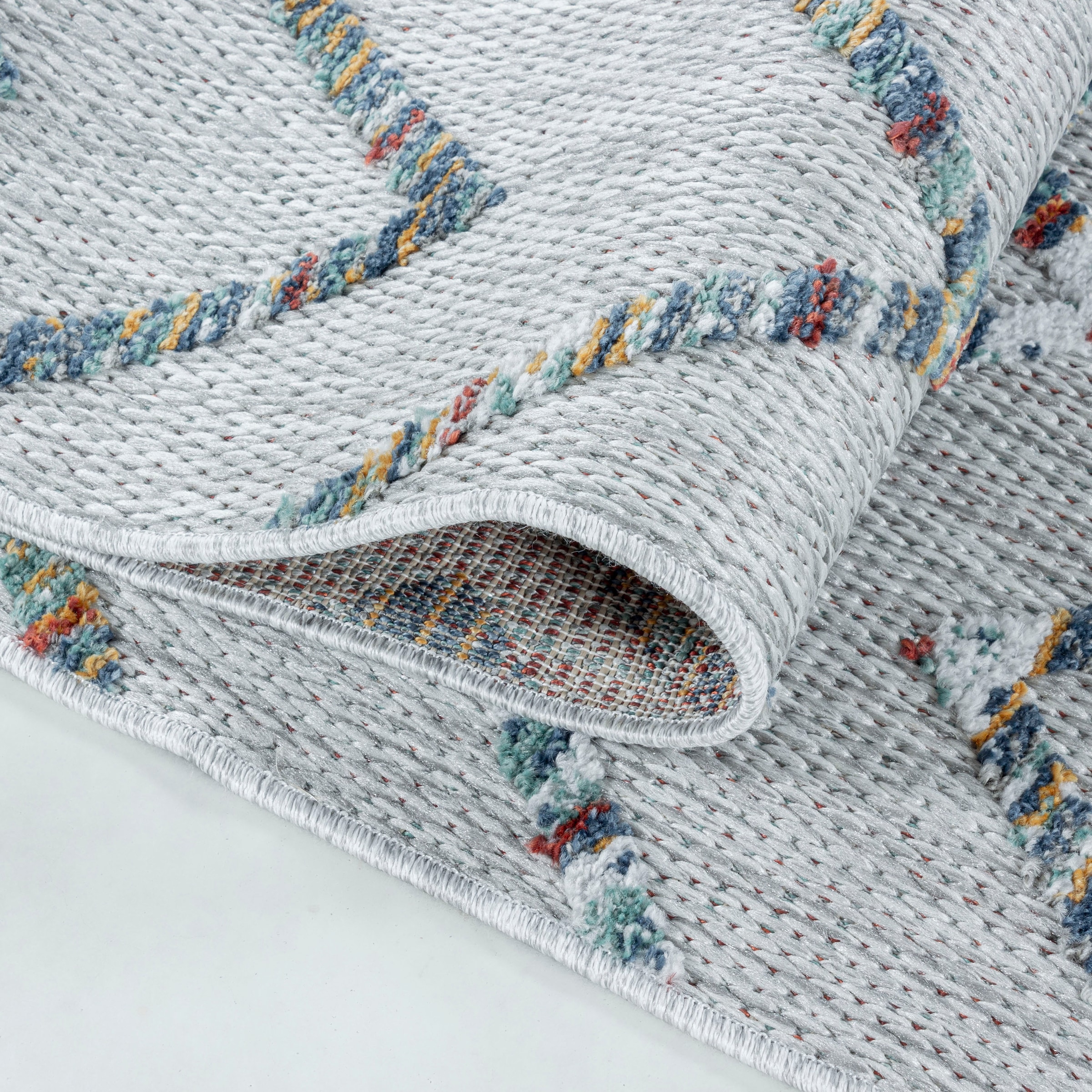 Ayyildiz Teppiche Teppich »BAHAMA 5152«, rechteckig, 8 mm Höhe, Läufer, Flachflor mit Hoch-Tief-Struktur, In-und Outdoor geeignet