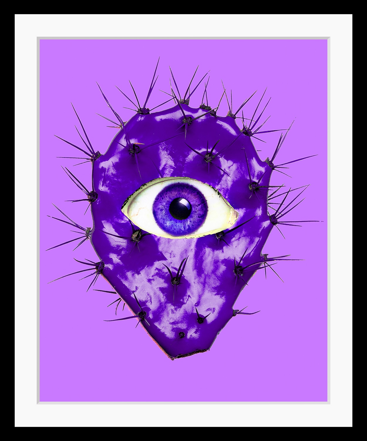 Image of queence Bild "Alien" Abstrakt Blätter Gesicht Kunst Pflanzen Pflanzenbilder HD Premium Poster-Druck inkl. Holzrahmen