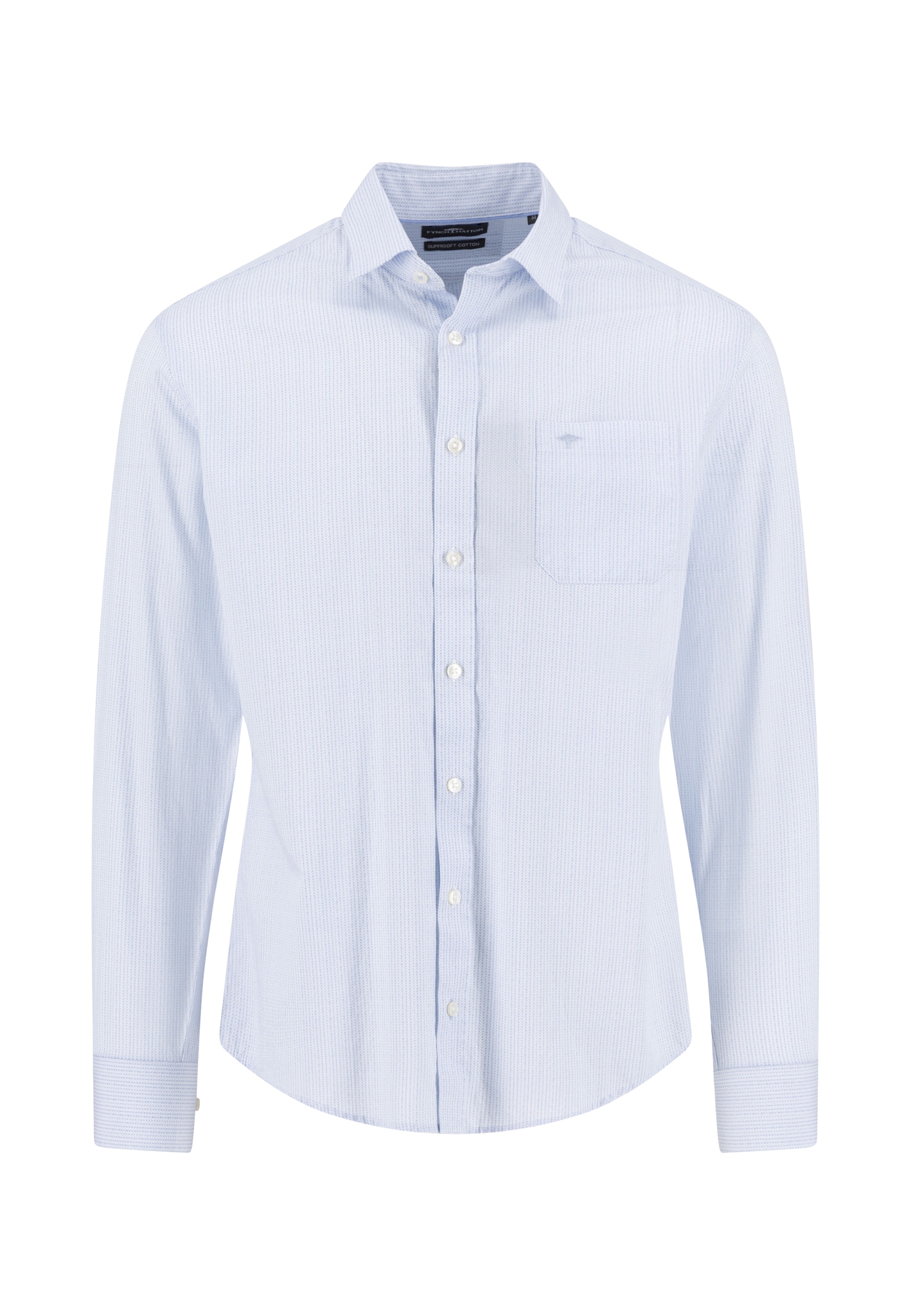 FYNCH-HATTON Chemise à manches longues normale Passform, Struktur-Print, mit Brusttasche