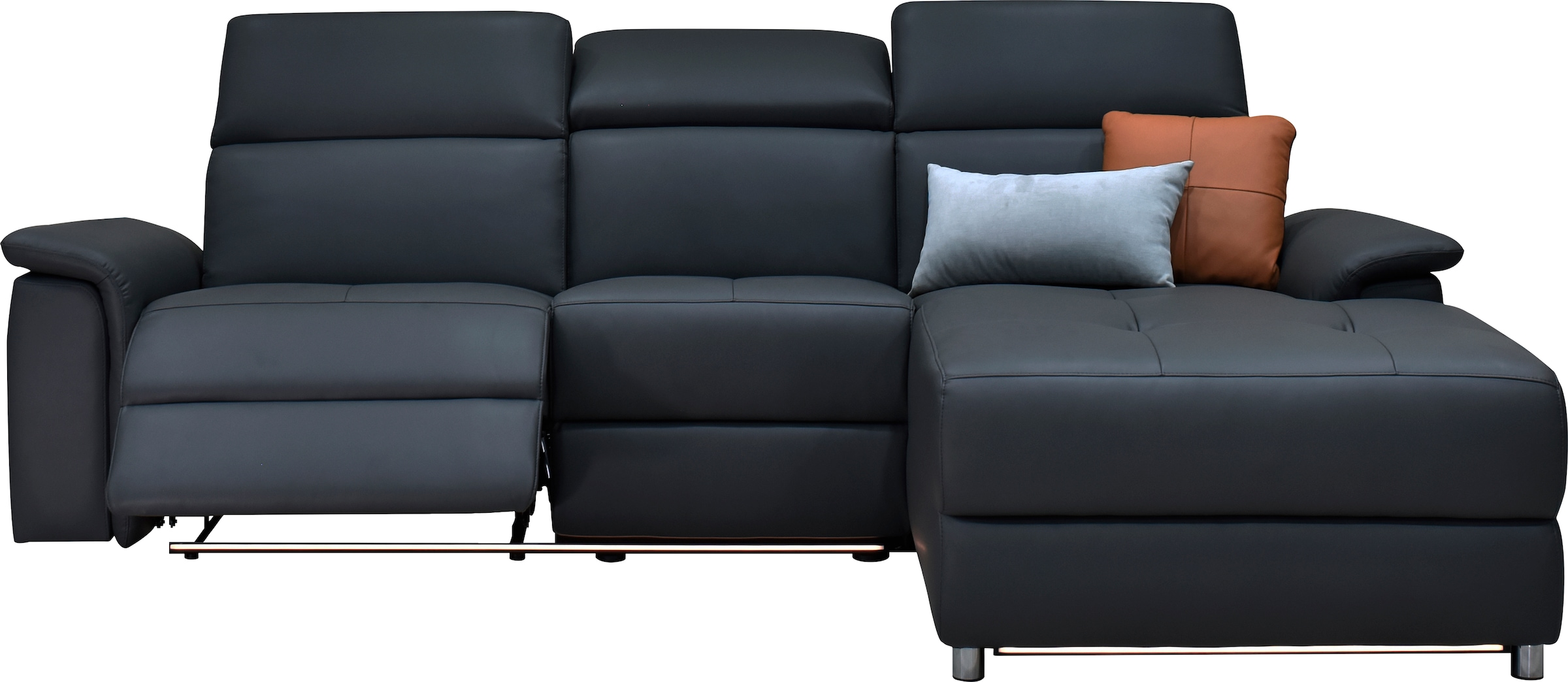 GOODproduct Ecksofa »Pareli, L-Form, 259cm,m. Recamiere, Echtleder, Kunstleder, Webstoff« man. o. elektr. Relaxfunktion, USB/Kopfteilverstellg u. LED