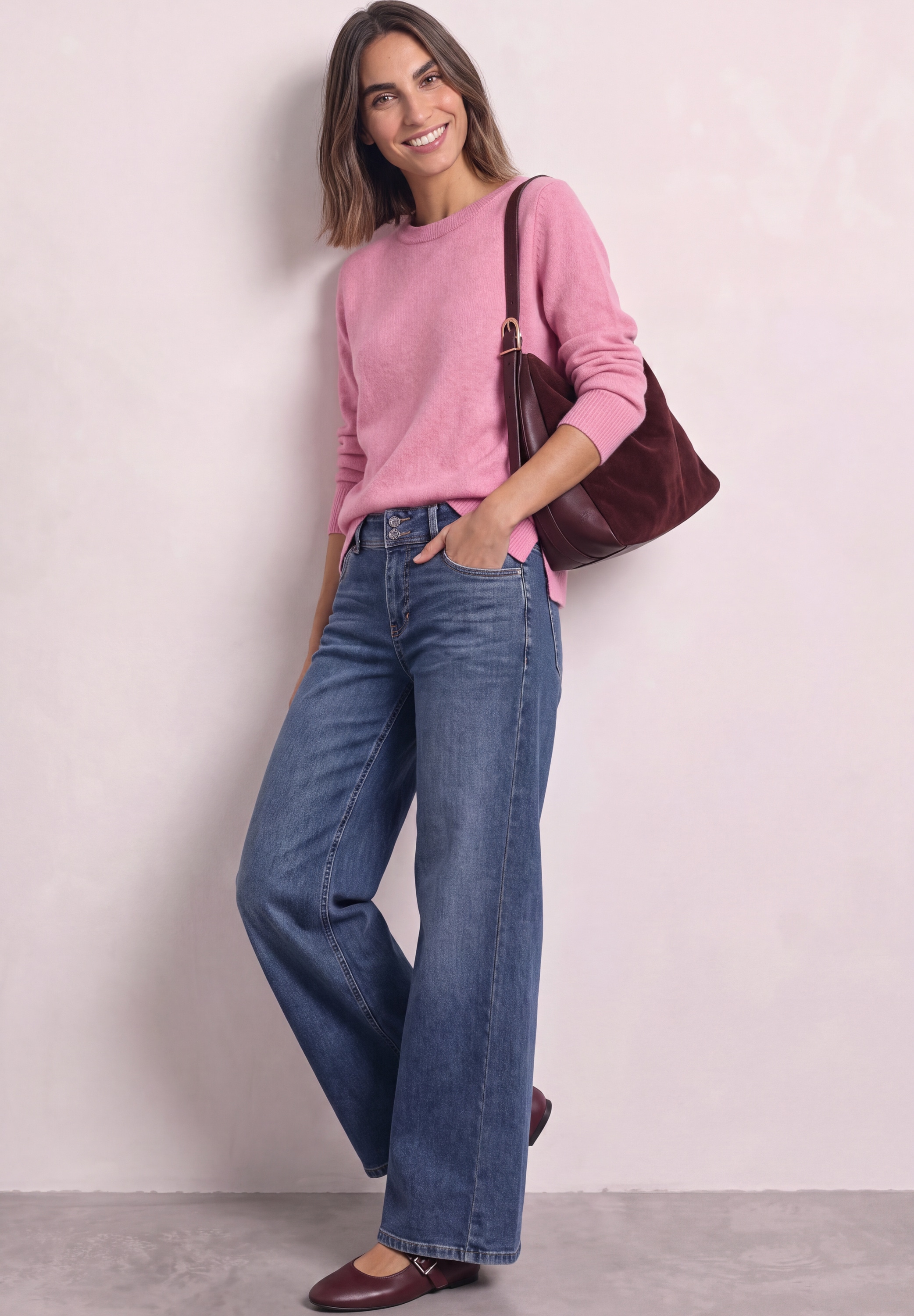 STREET ONE Strickpullover mit Boat Neck / U-Boot-Ausschnitt