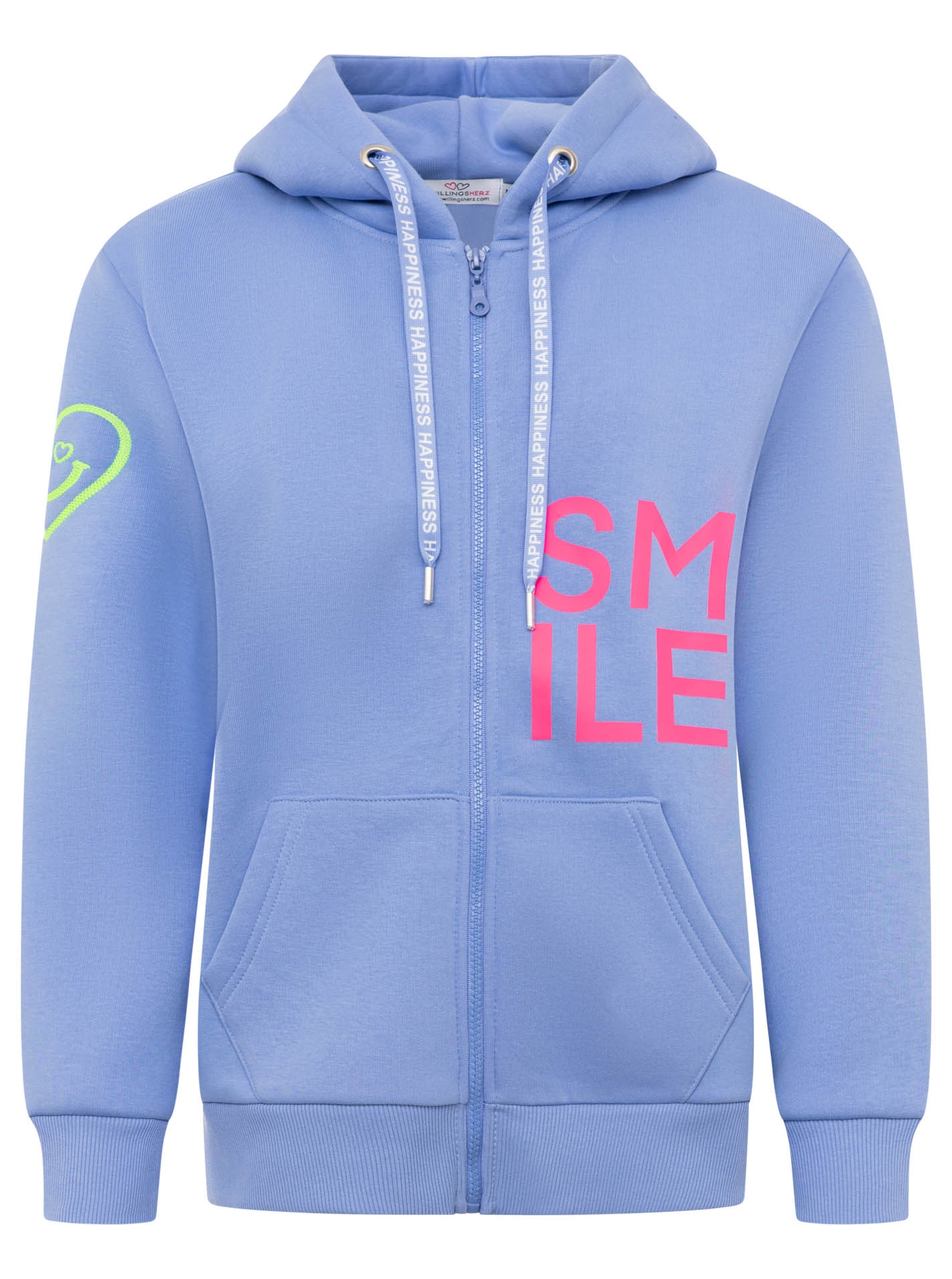 Zwillingsherz Sweat à capuche »"Alissa"« mit SMILE, gesticktem Herz am Arm und Reissverschluss