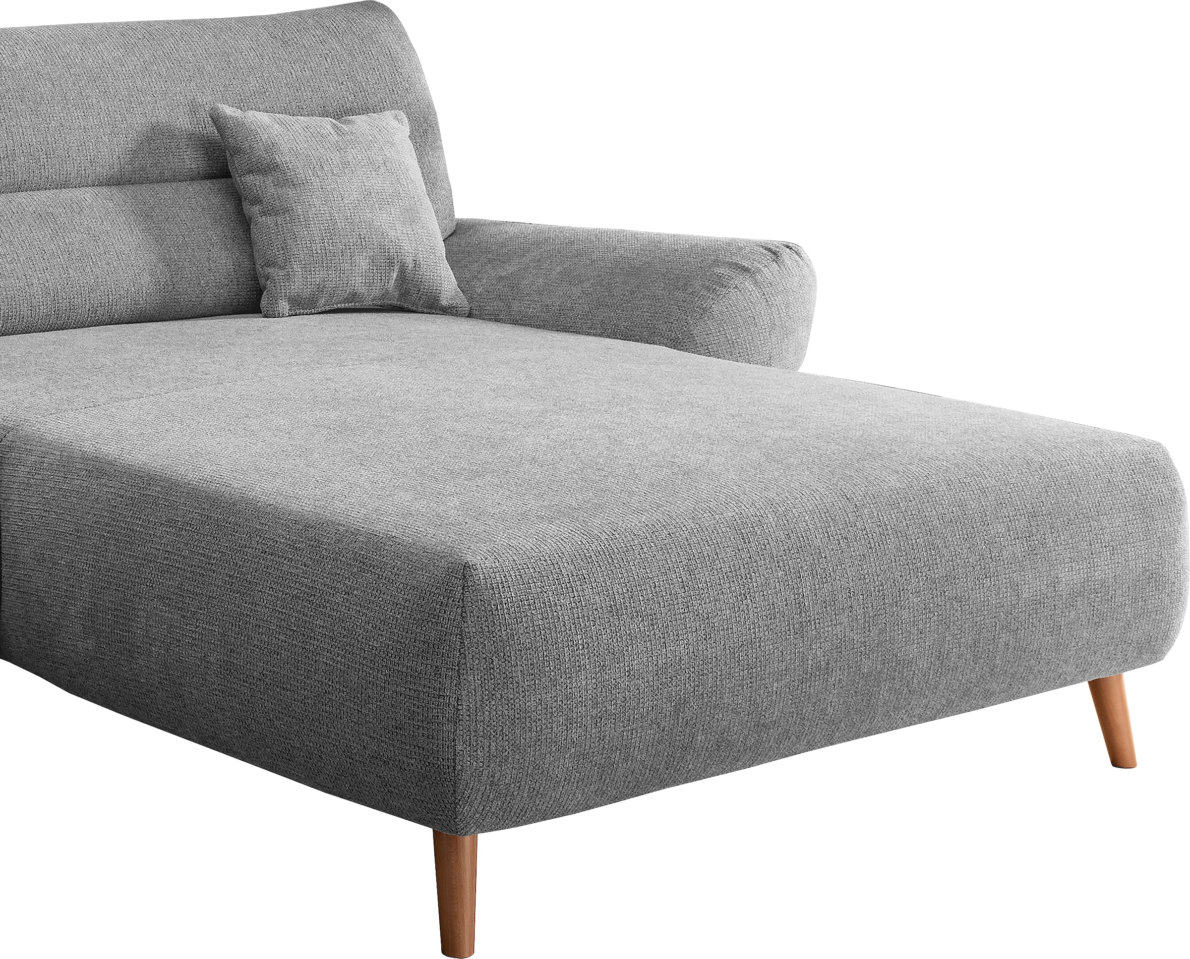 INOSIGN Ecksofa »Drago, elegant und zeitlos, komfortabel, Holzfuss, L-Form«, frei im Raum stellbar, inkl. 2 Zierkissen