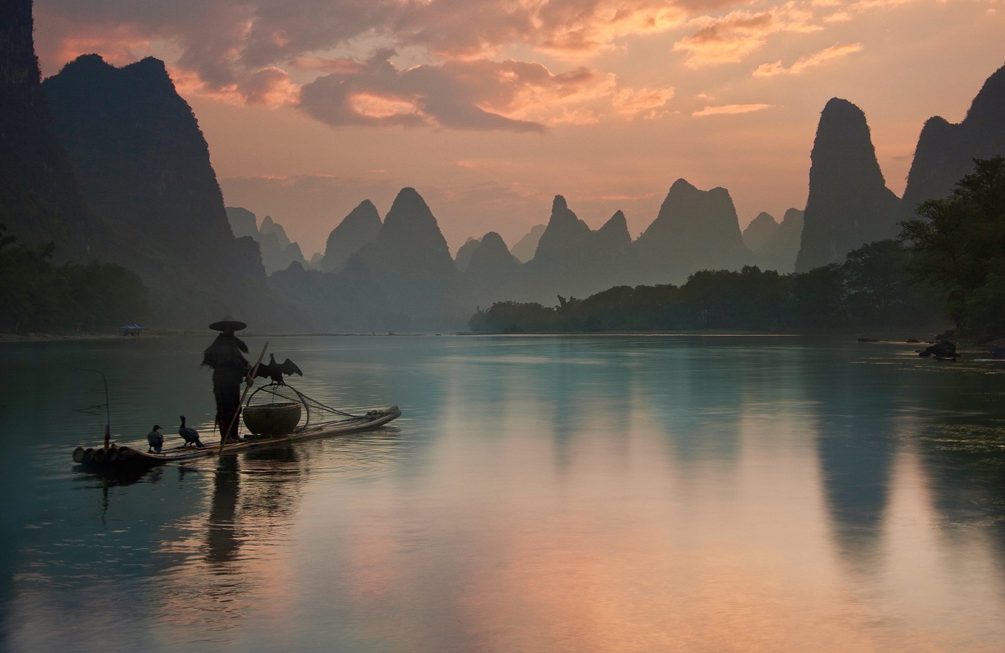 Image of Papermoon Fototapete »Photo-Art YAN ZHANG, LI RIVER SUNRISE«, Vliestapete, hochwertiger Digitaldruck, inklusive Kleister bei Ackermann Versand Schweiz