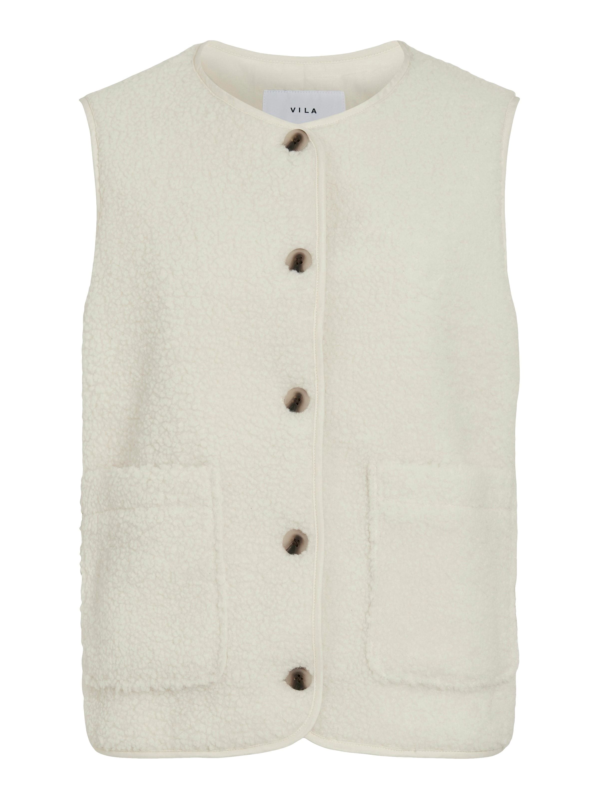 Vila Gilet en peluche »VIADA TEDDY WAISTCOAT - NOOS« Peluche, fibre synthétique, coupe régulière
