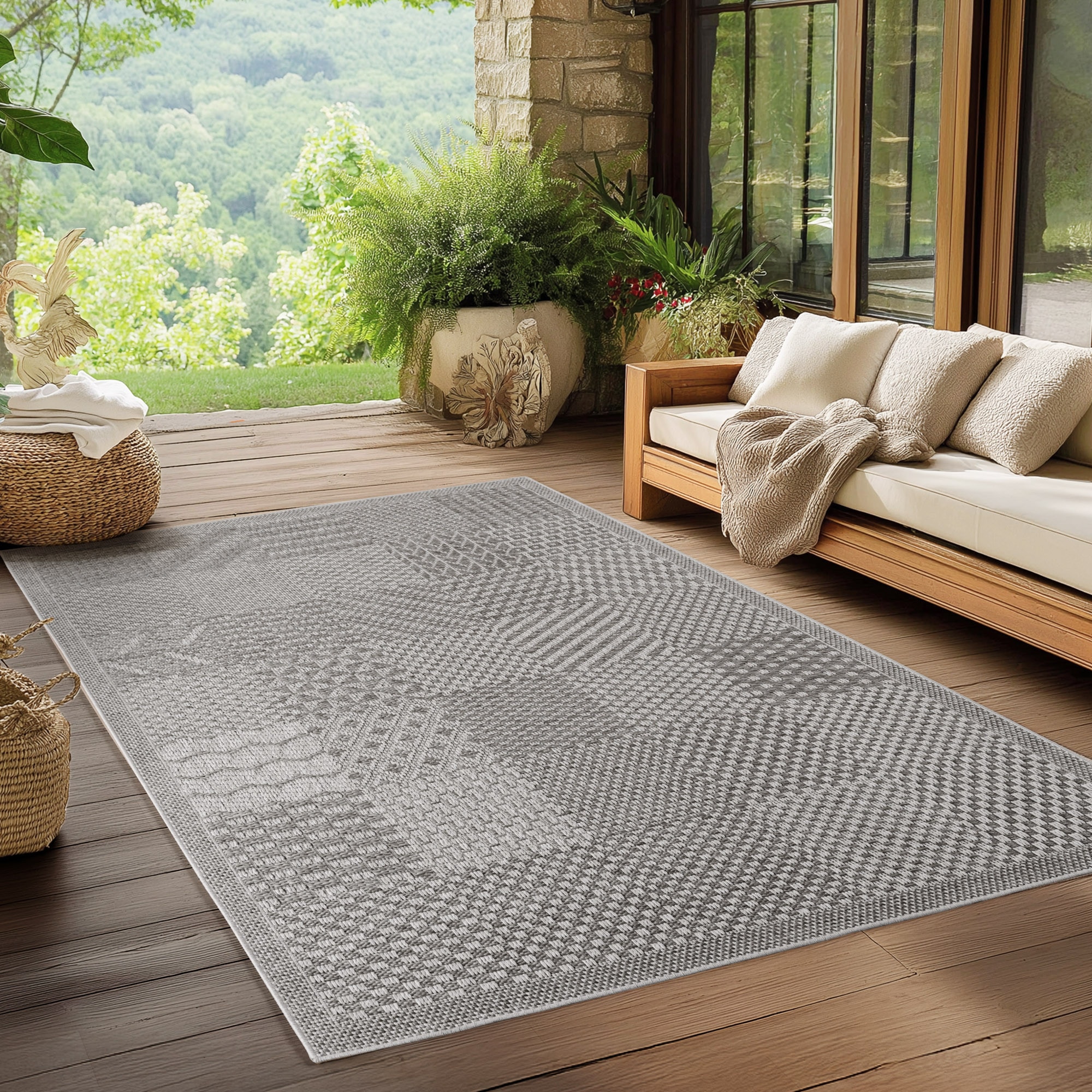 Image of Ayyildiz Teppiche Outdoorteppich "IBIZA 1902" rechteckig 5 mm Höhe Läufer, In und Outdoor, Sisaloptik, Wohnzimmer, Aussenbereich