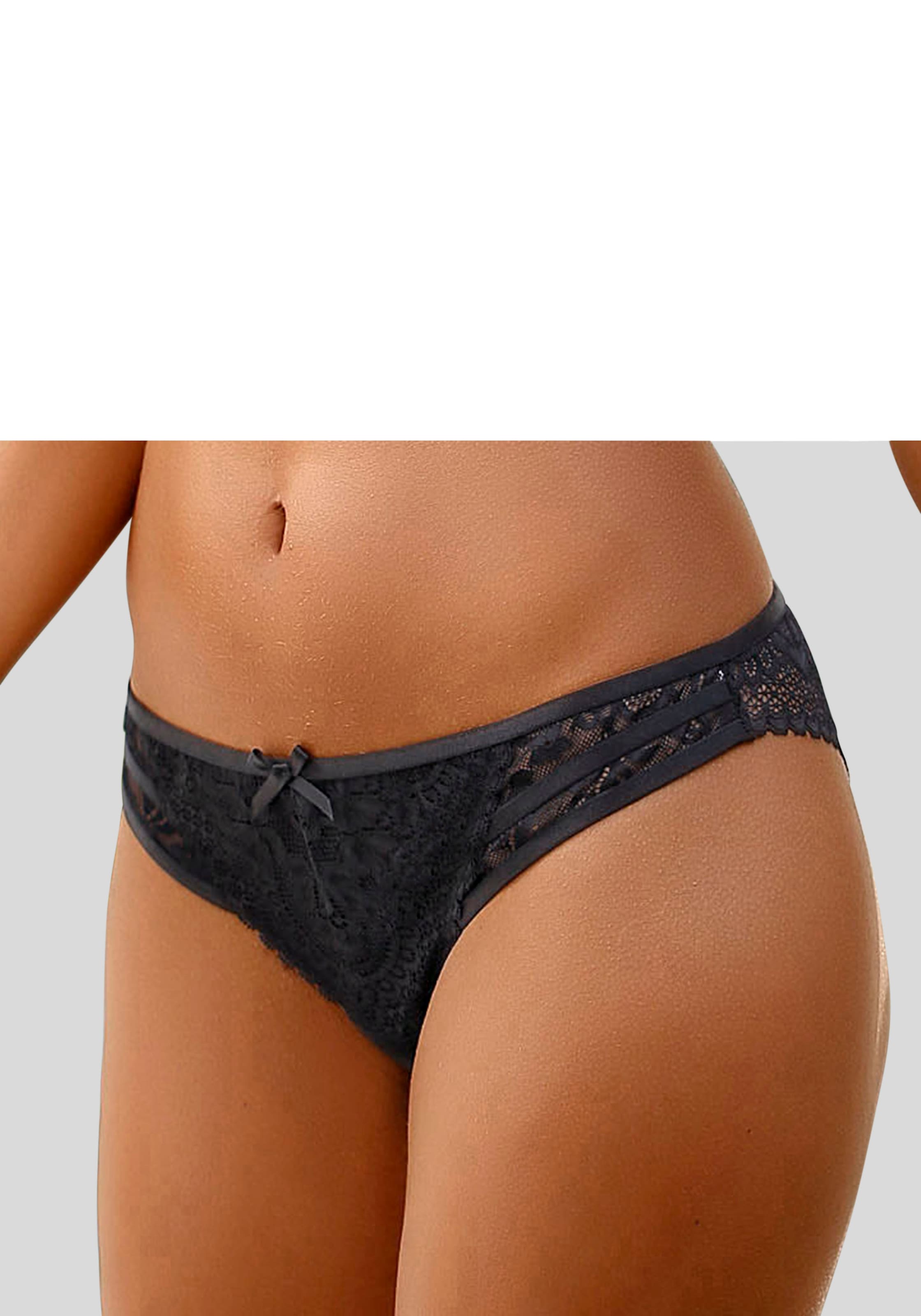 Image of LASCANA Slip "als Dessous-Set kombinierbar" aus Spitze mit sexy Schnürung, sexy Dessous, sexy Unterwäsche