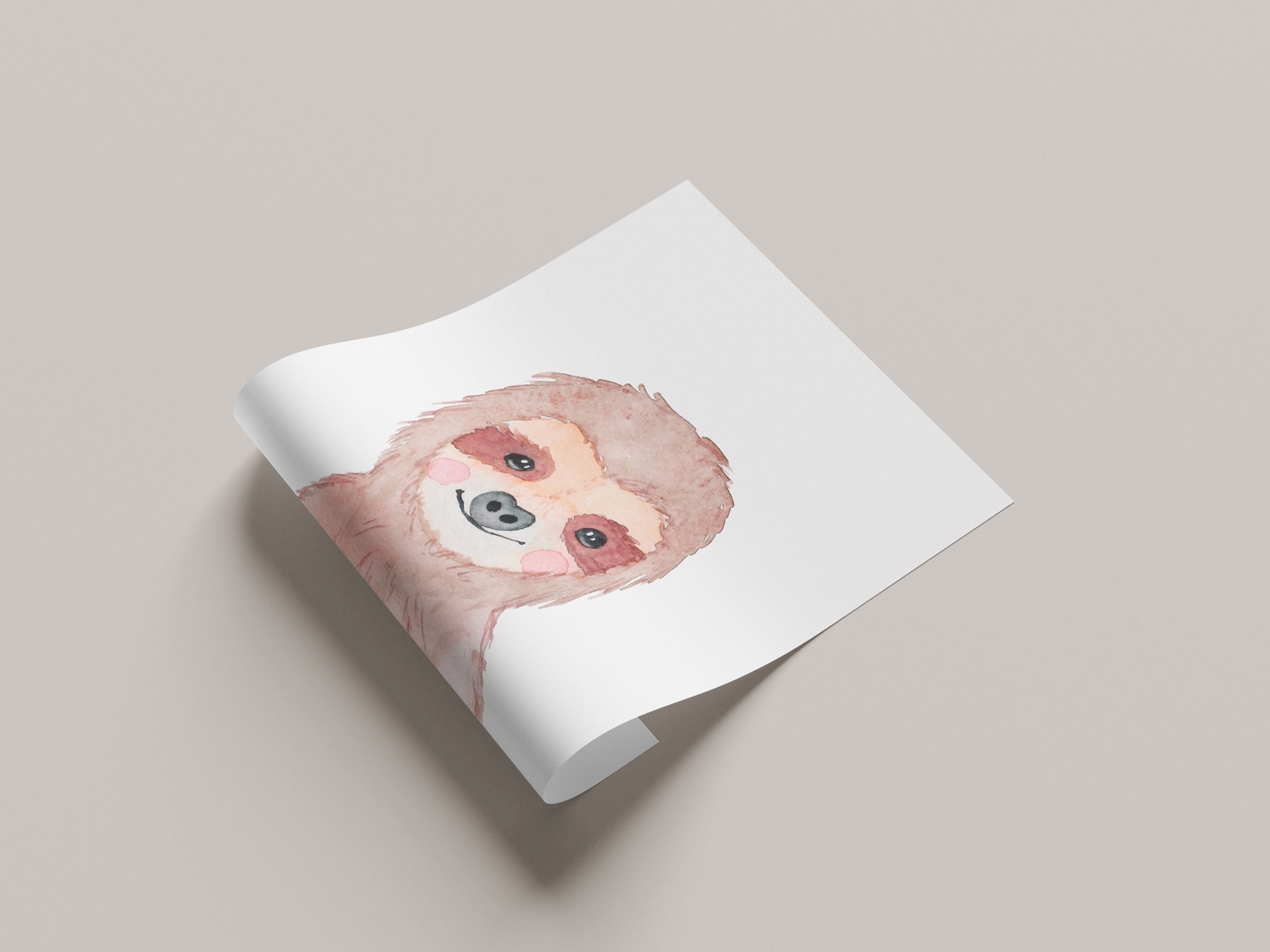 Lüttenhütt Bild mit Rahmen »oder Poster, Freundliches Faultier« Fantasy | Faultier | Tiere 1 Stk. tlg. HD Premium Druck
