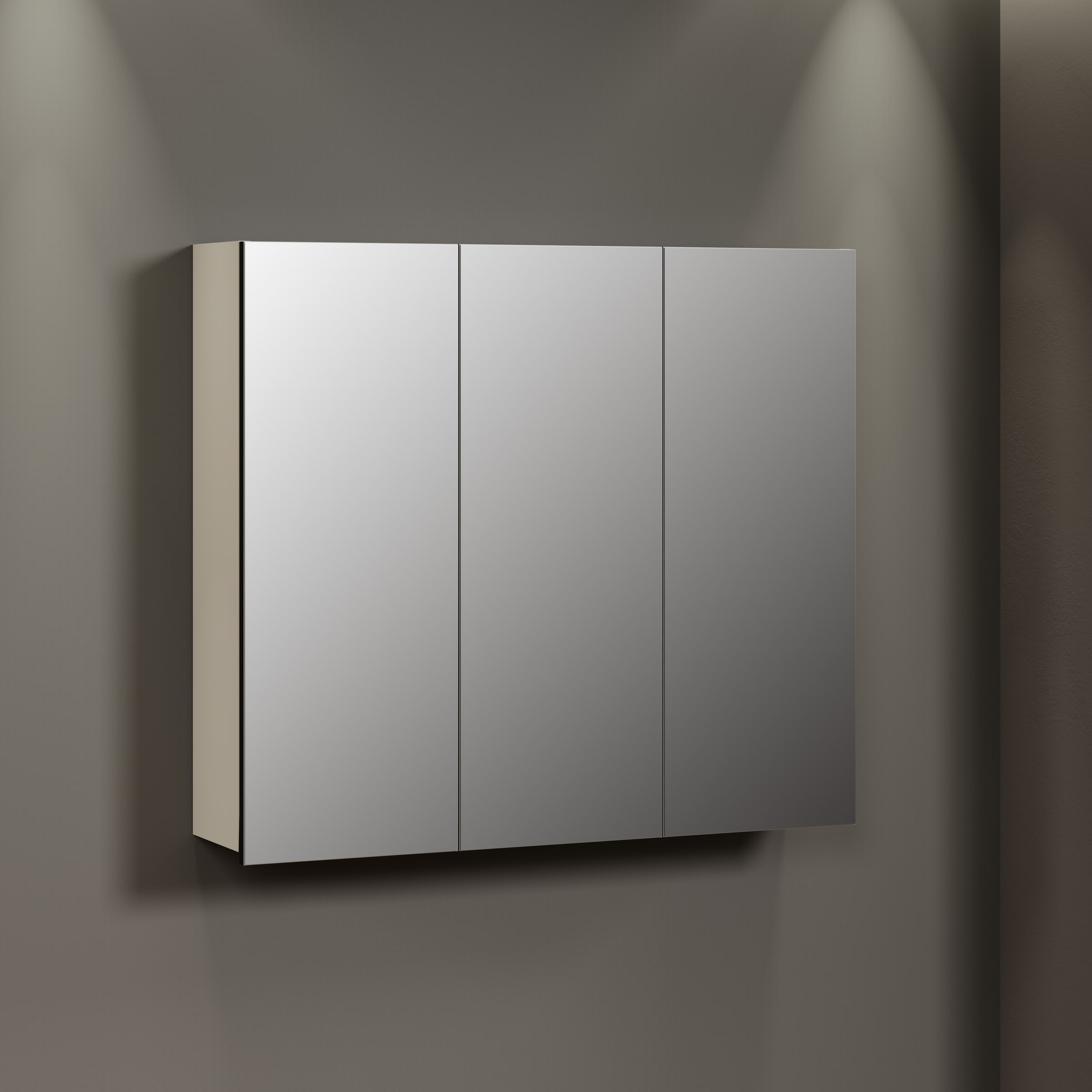 welltime Spiegelschrank »Amrum« 1 Stk. tlg. 3-Türiger Badspiegel mit Stauraum - Masse (B/T/H) 90/20/80 cm